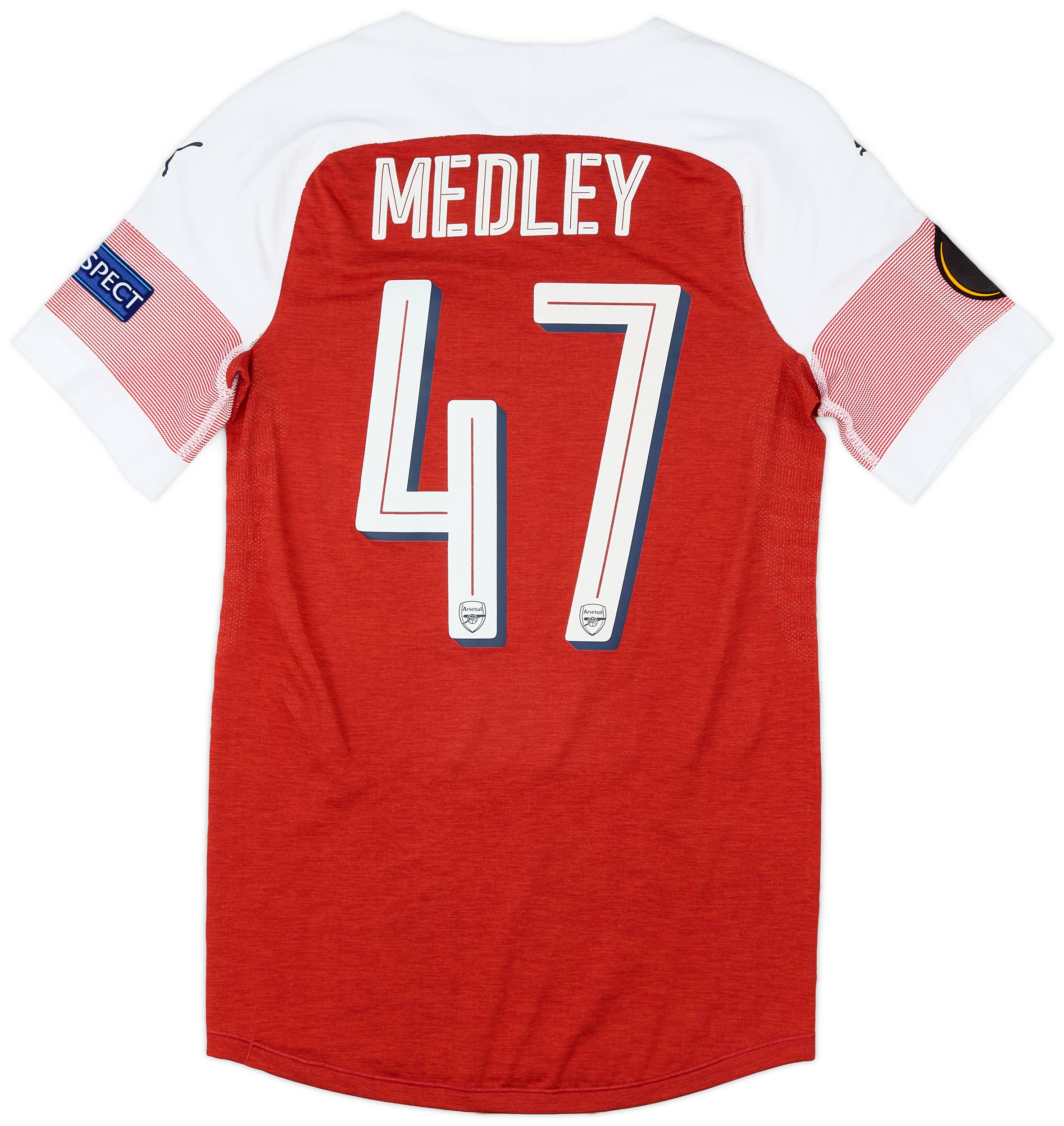 2018-19 Arsenal Match Issue Europa League Home Shirt Medley #47