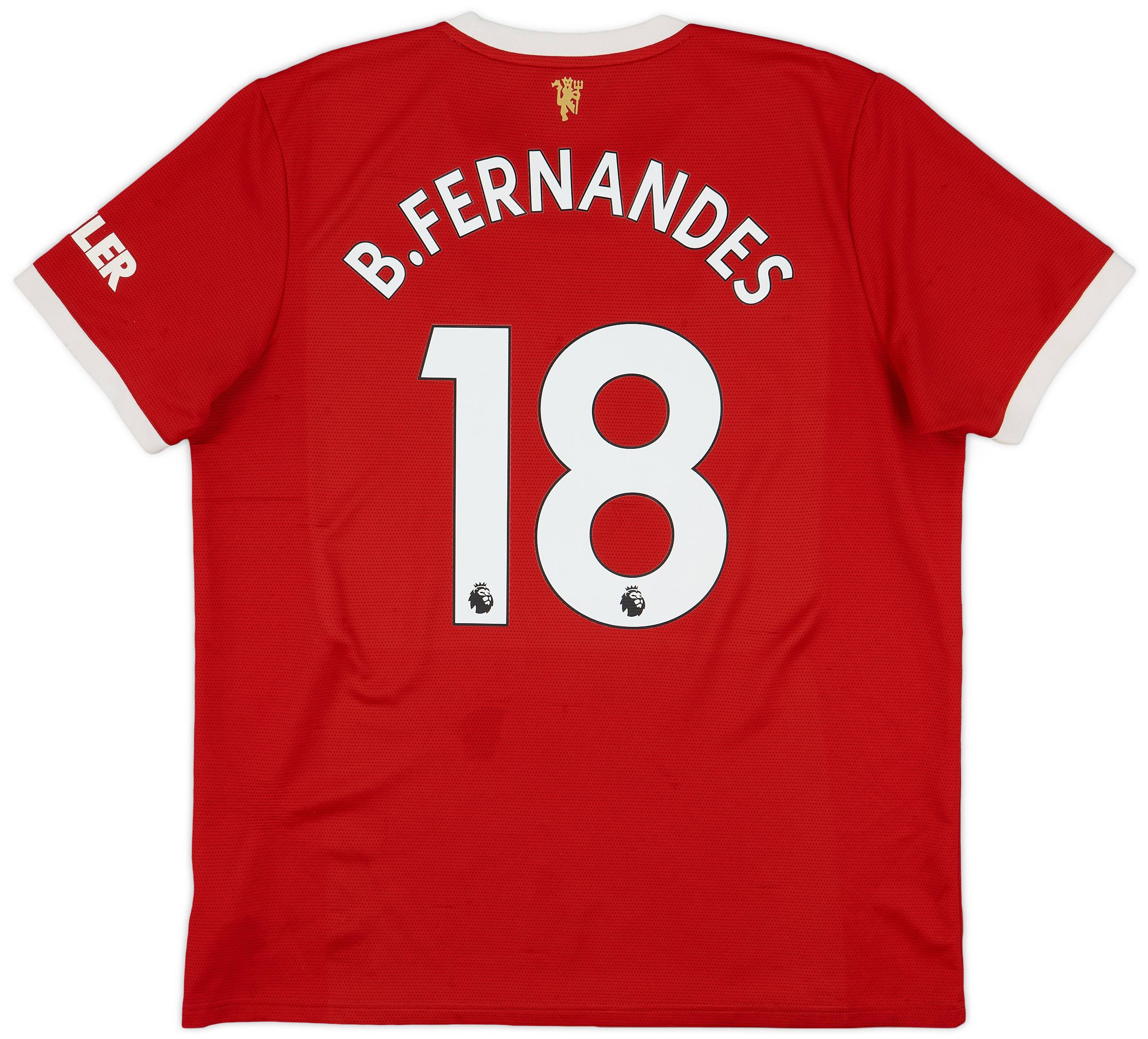 2021-22 Manchester United Home Shirt B.Fernandes #18 - 6/10 - (XL)