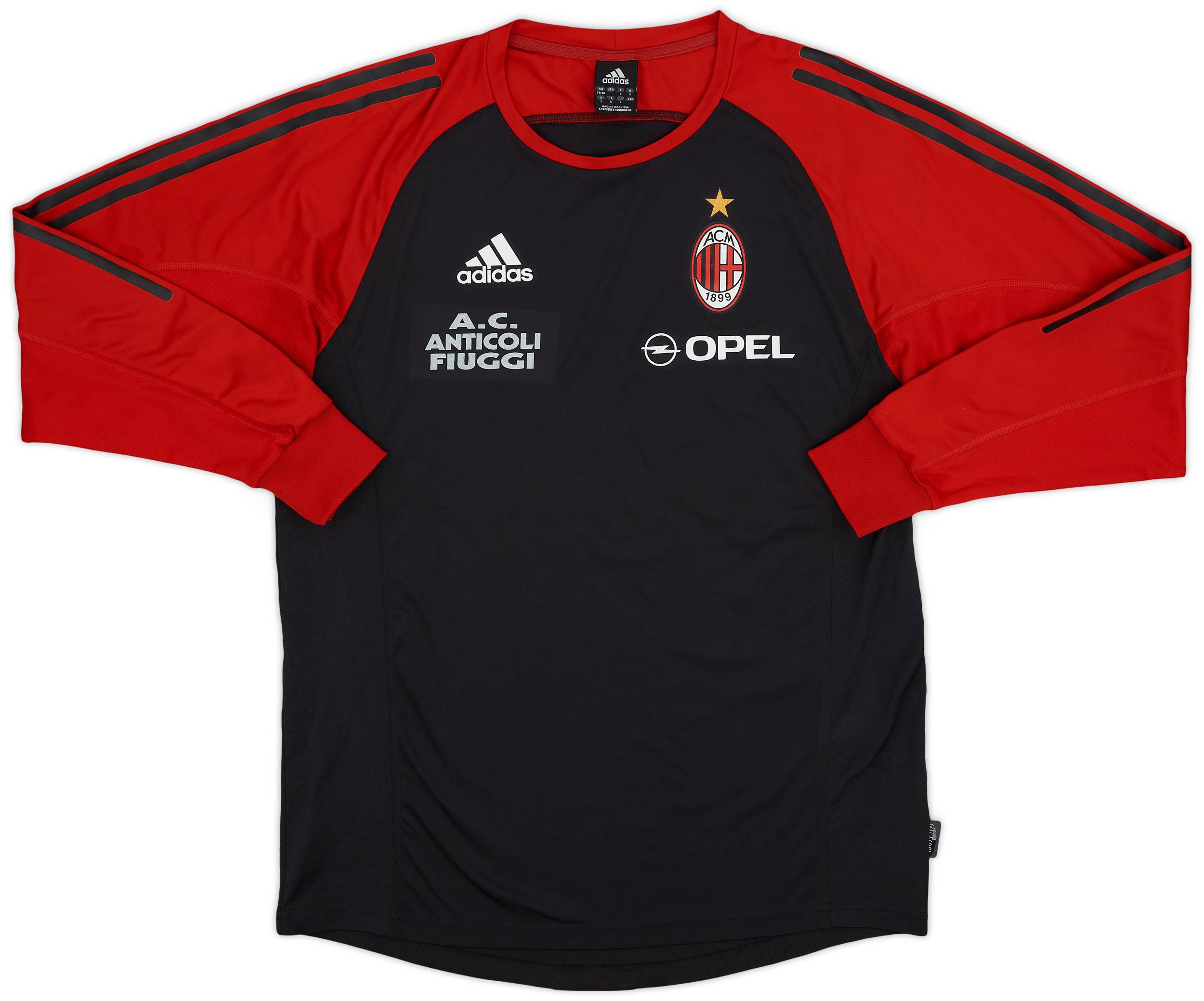 2002-03 AC Milan Player Issue adidas Training L/S Shirt - 7/10 - (M)