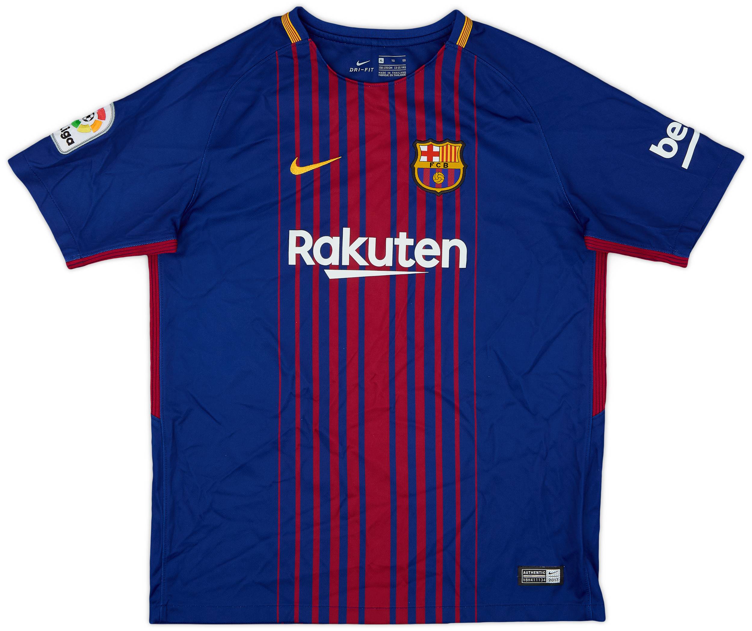 2017-18 Barcelona Home Shirt - 8/10 - (XL.Boys)