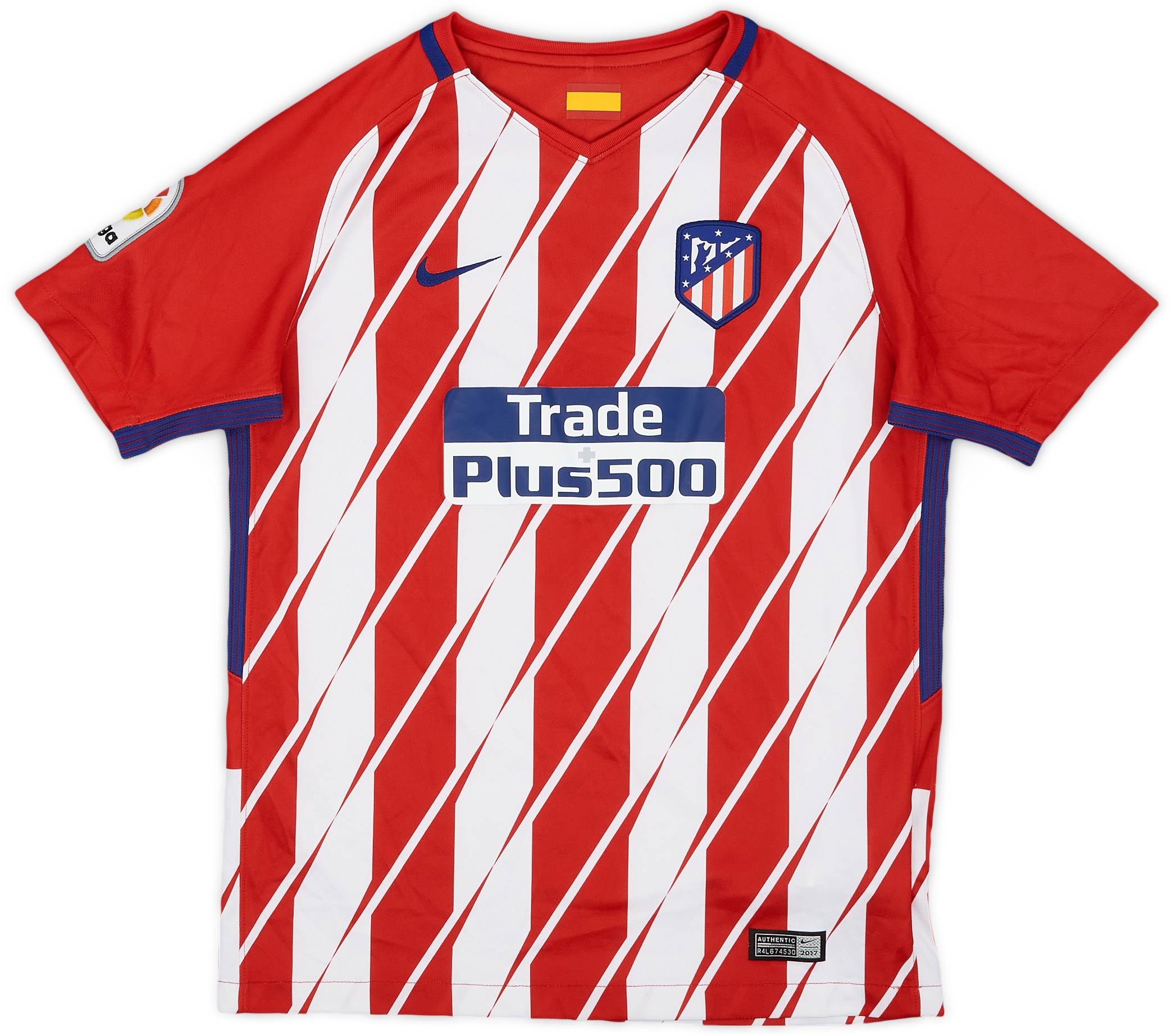 2017-18 Atletico Madrid Home Shirt - 9/10 - (L.Boys)