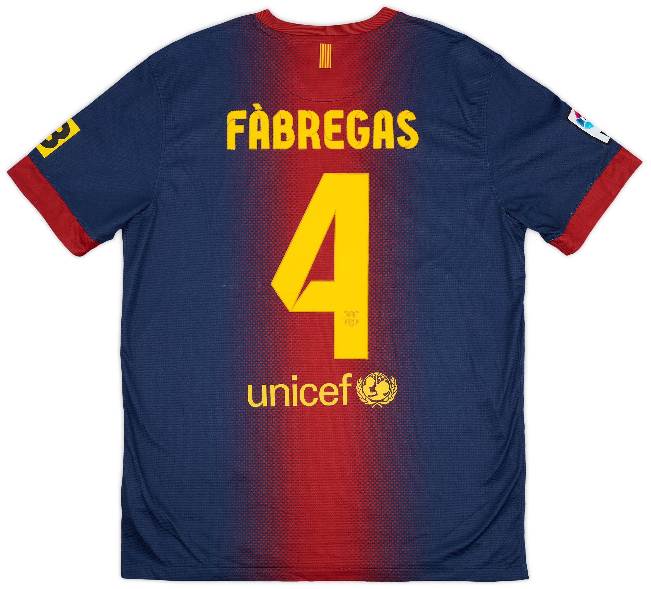 2012-13 Barcelona Home Shirt Fabregas #4 - 7/10 - (L)