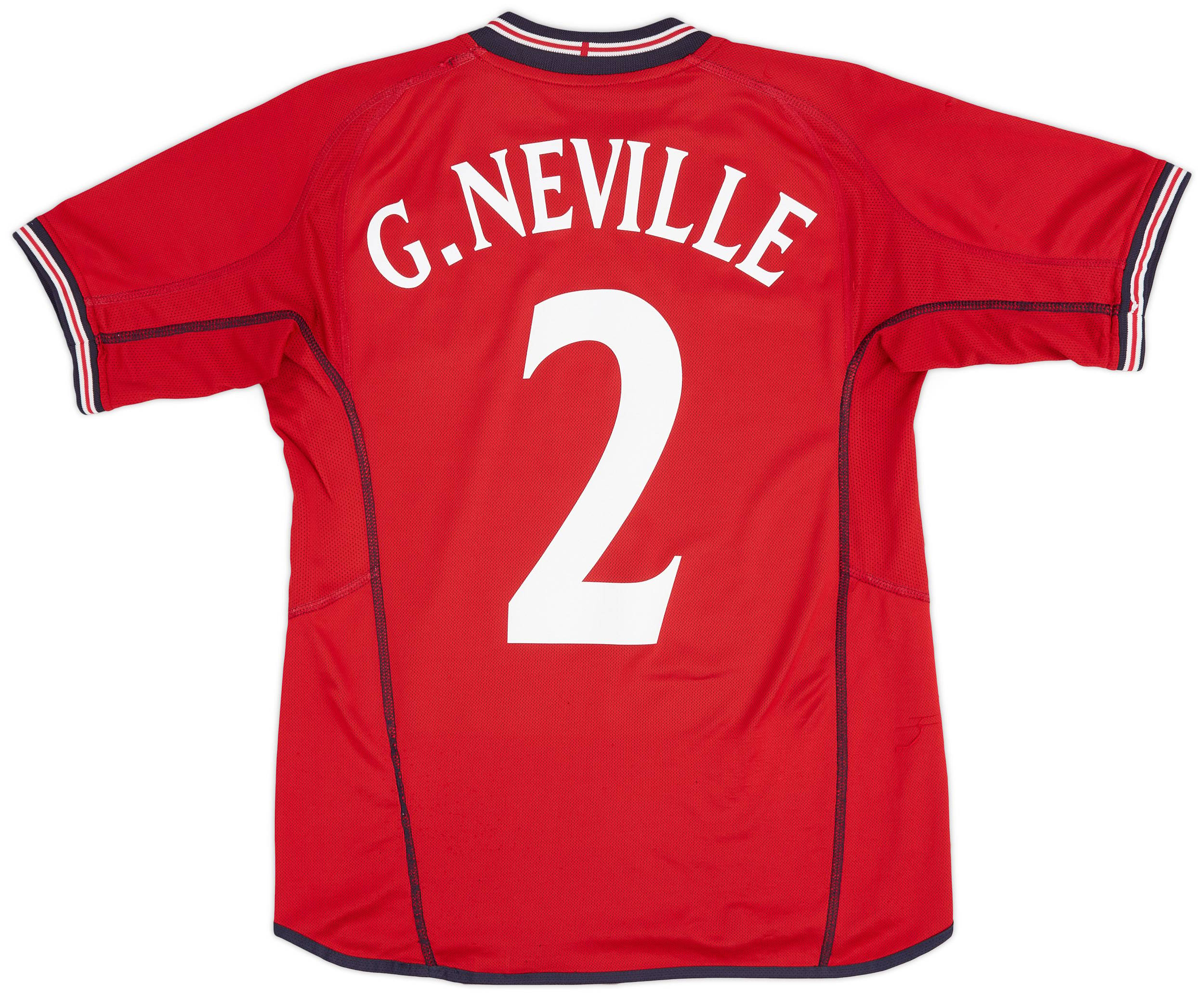 2002-04 England Away Shirt G.Neville #2 - 8/10 - (S)