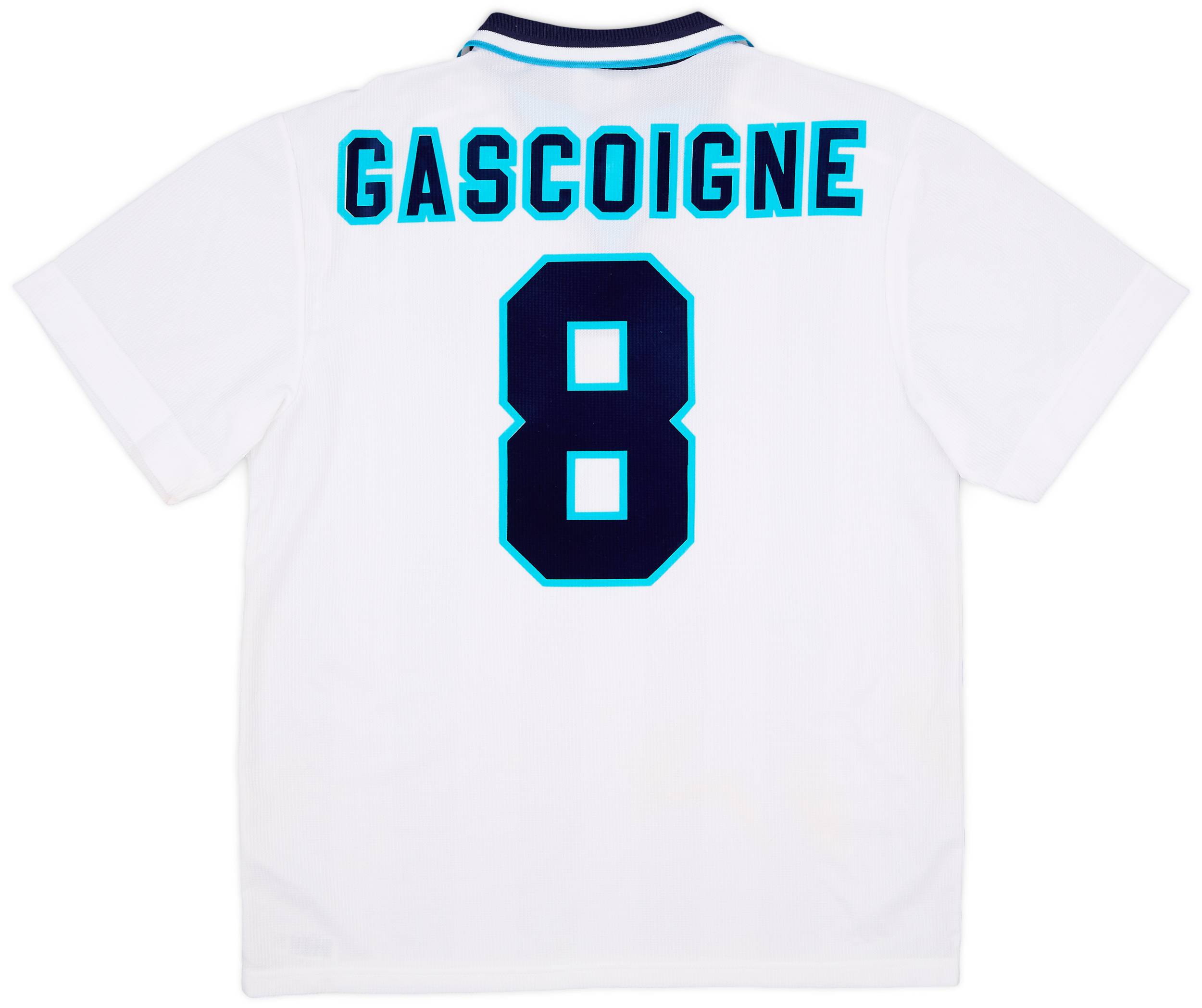 1995-97 England Home Shirt Gascoigne #8 - 7/10 - (L)