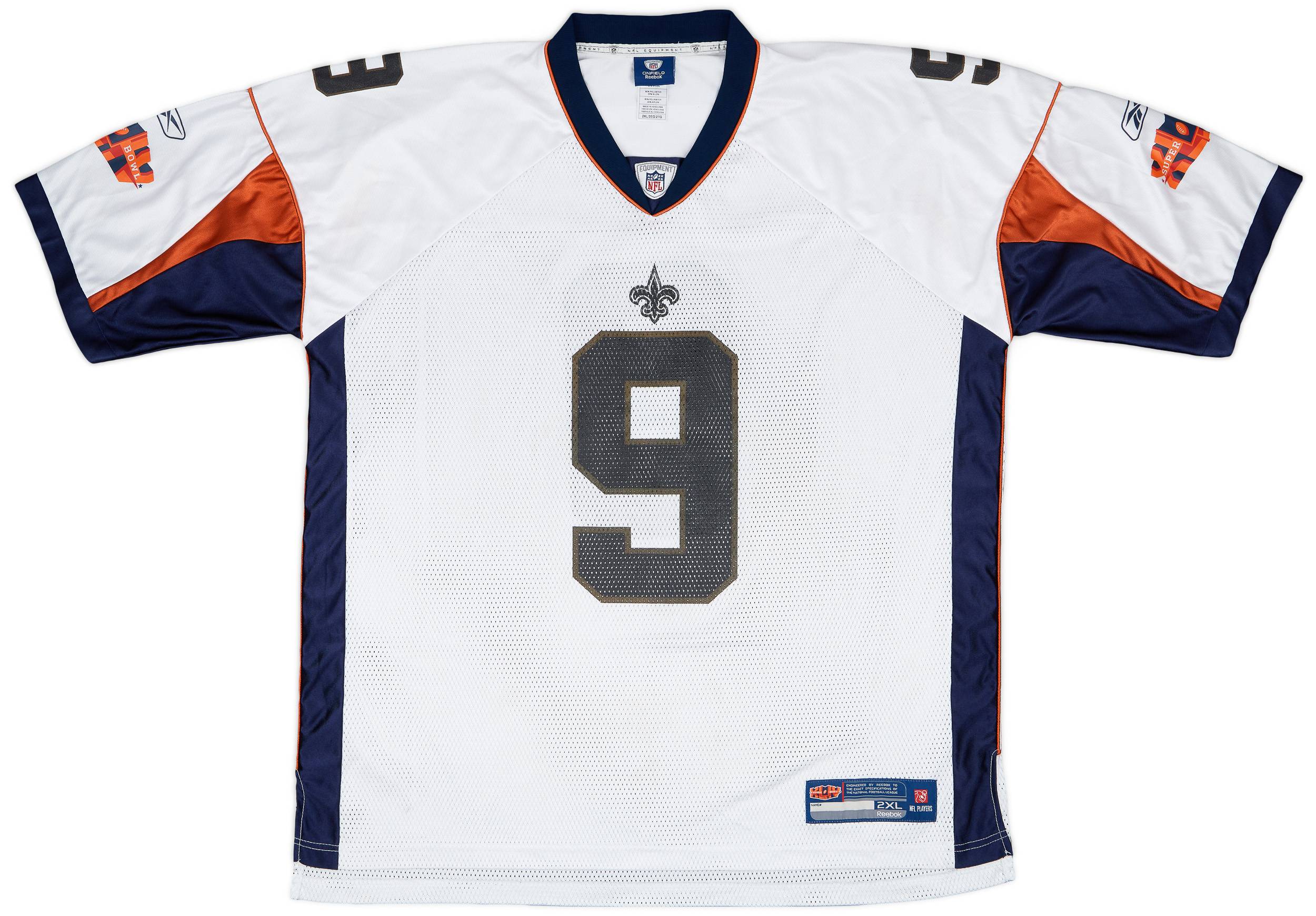 2010 New Orleans Saints Brees #9 Super Bowl XLIV Reebok On