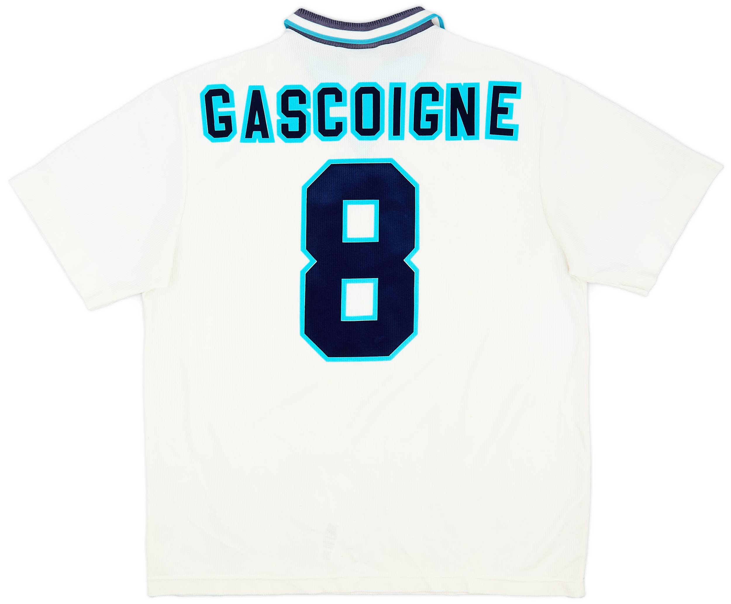 1995-97 England Home Shirt Gascoigne #8 - 7/10 - (XL)