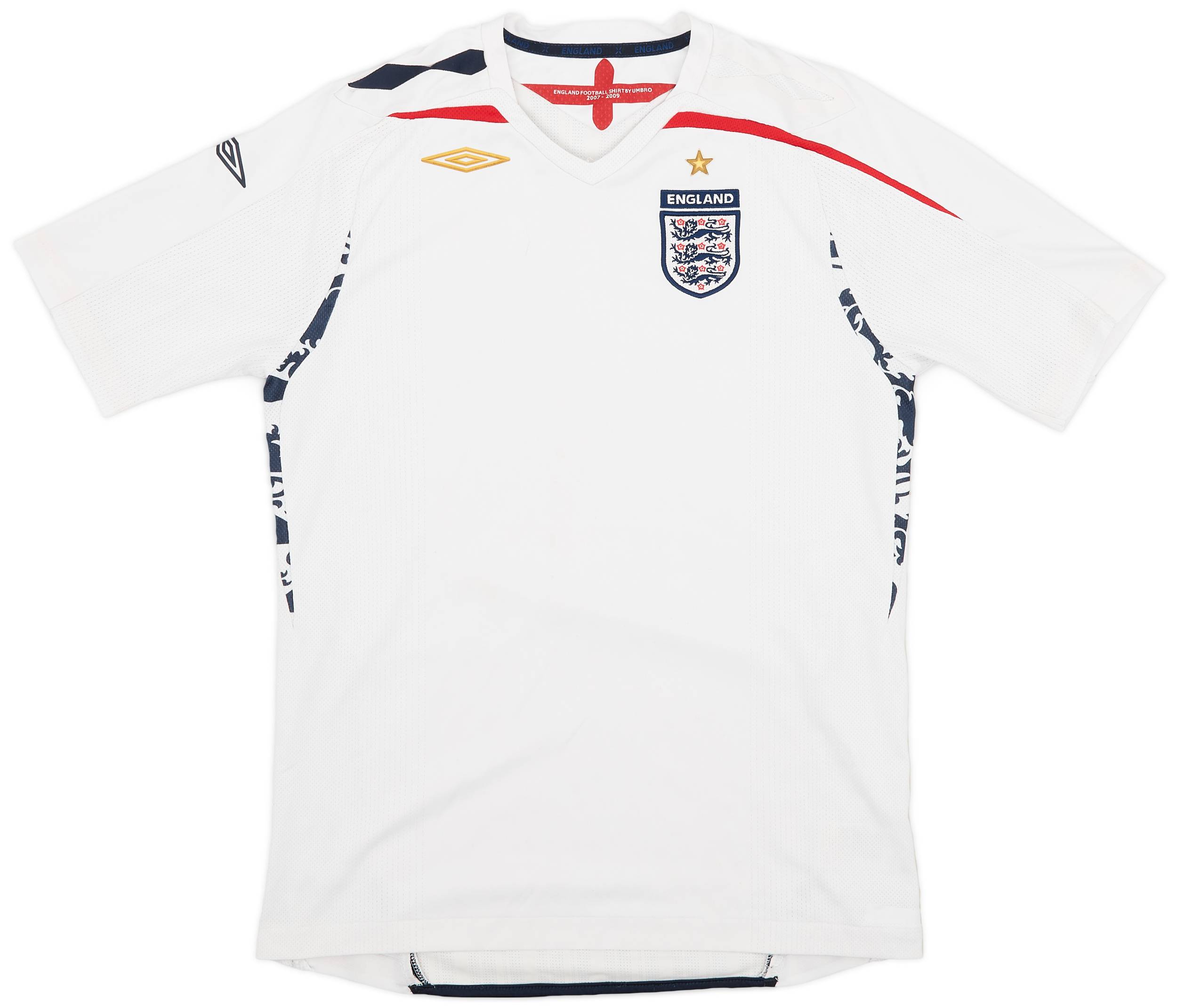 2007-09 England Home Shirt - 5/10 - (XL.Boys)