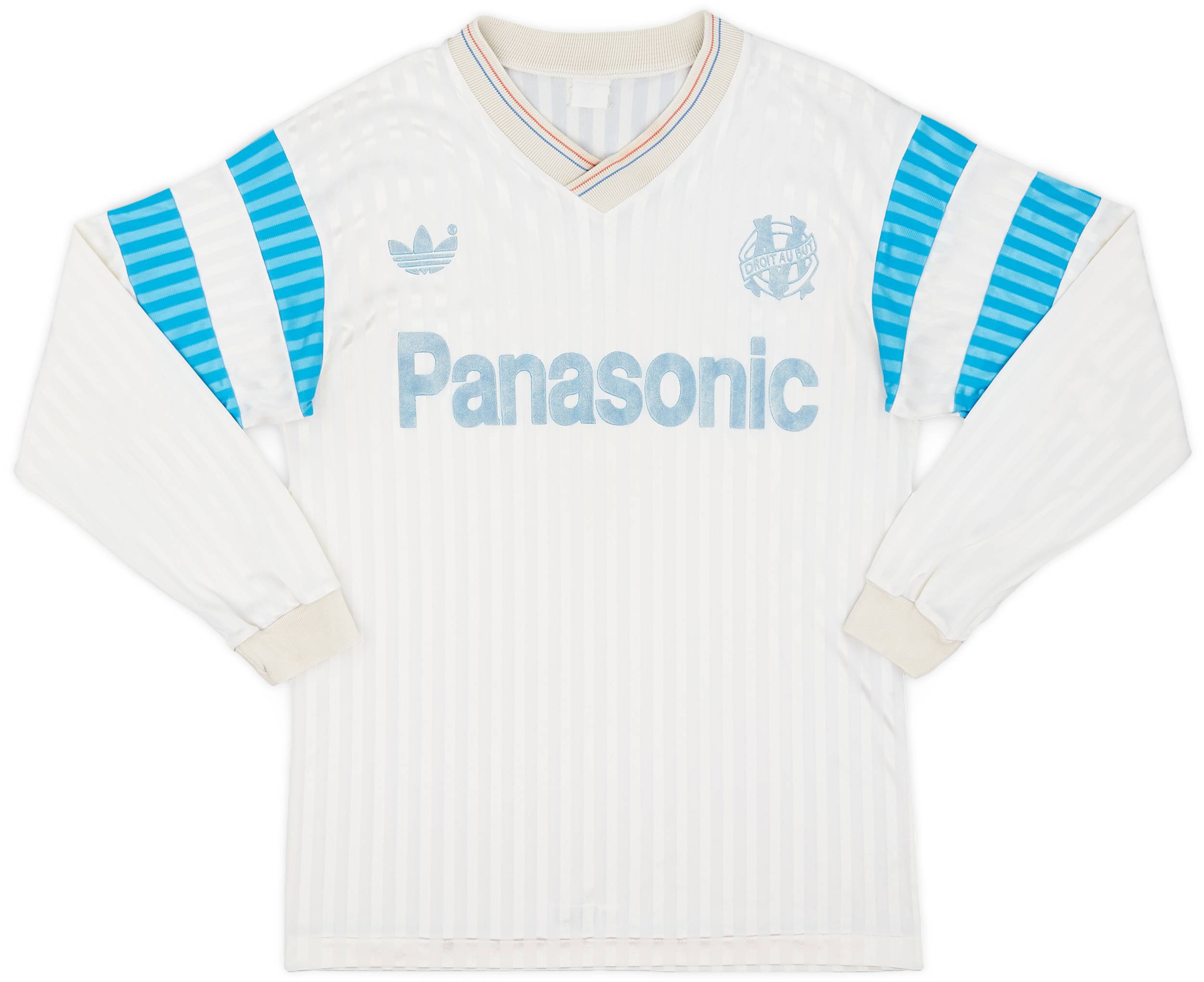 1990-91 Olympique Marseille Home L/S Shirt - 7/10 - (S)