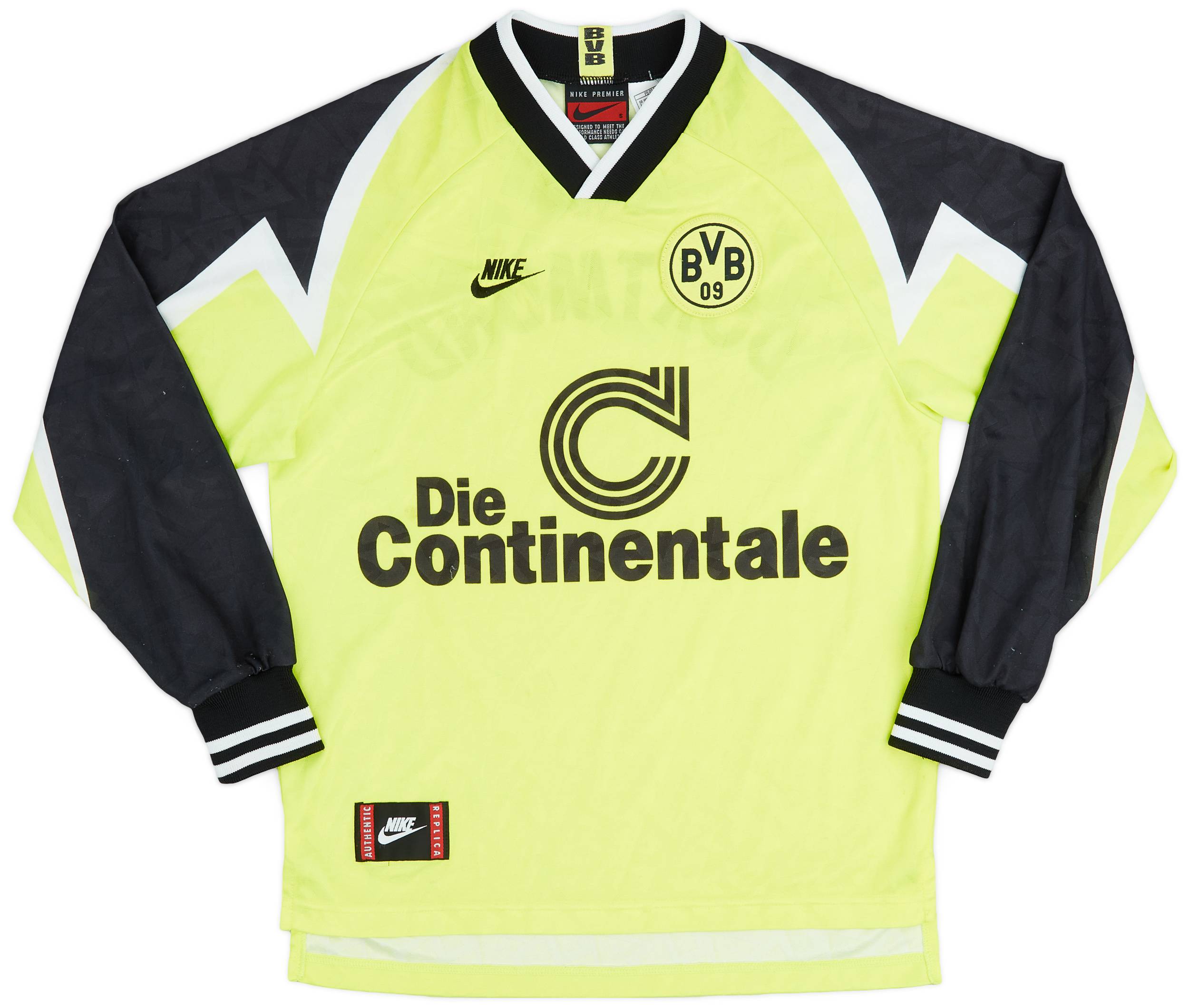 1995-96 Borussia Dortmund Home L/S Shirt - 7/10 - (S)