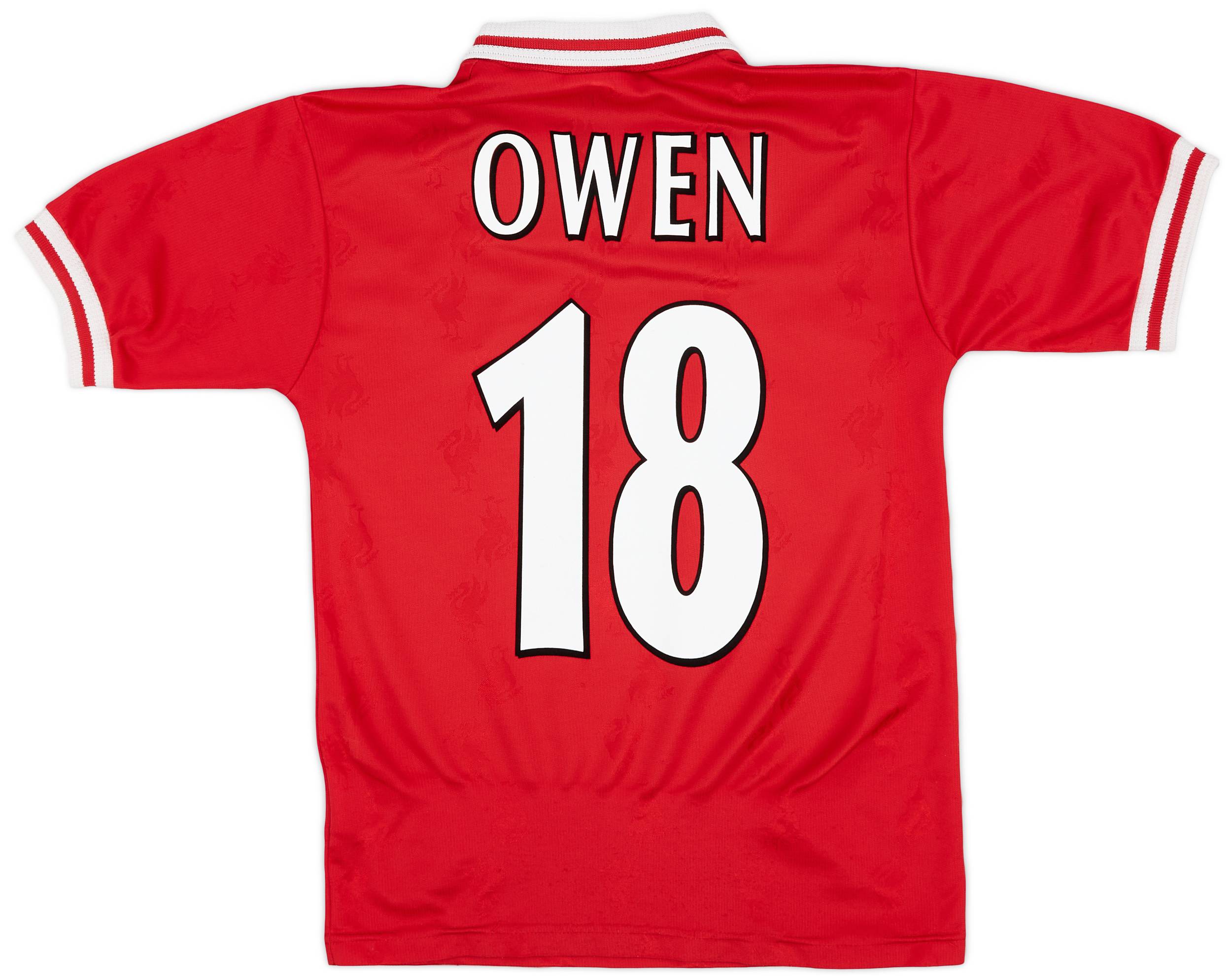 1996-98 Liverpool Home Shirt Owen #18 - 8/10 - (Y)