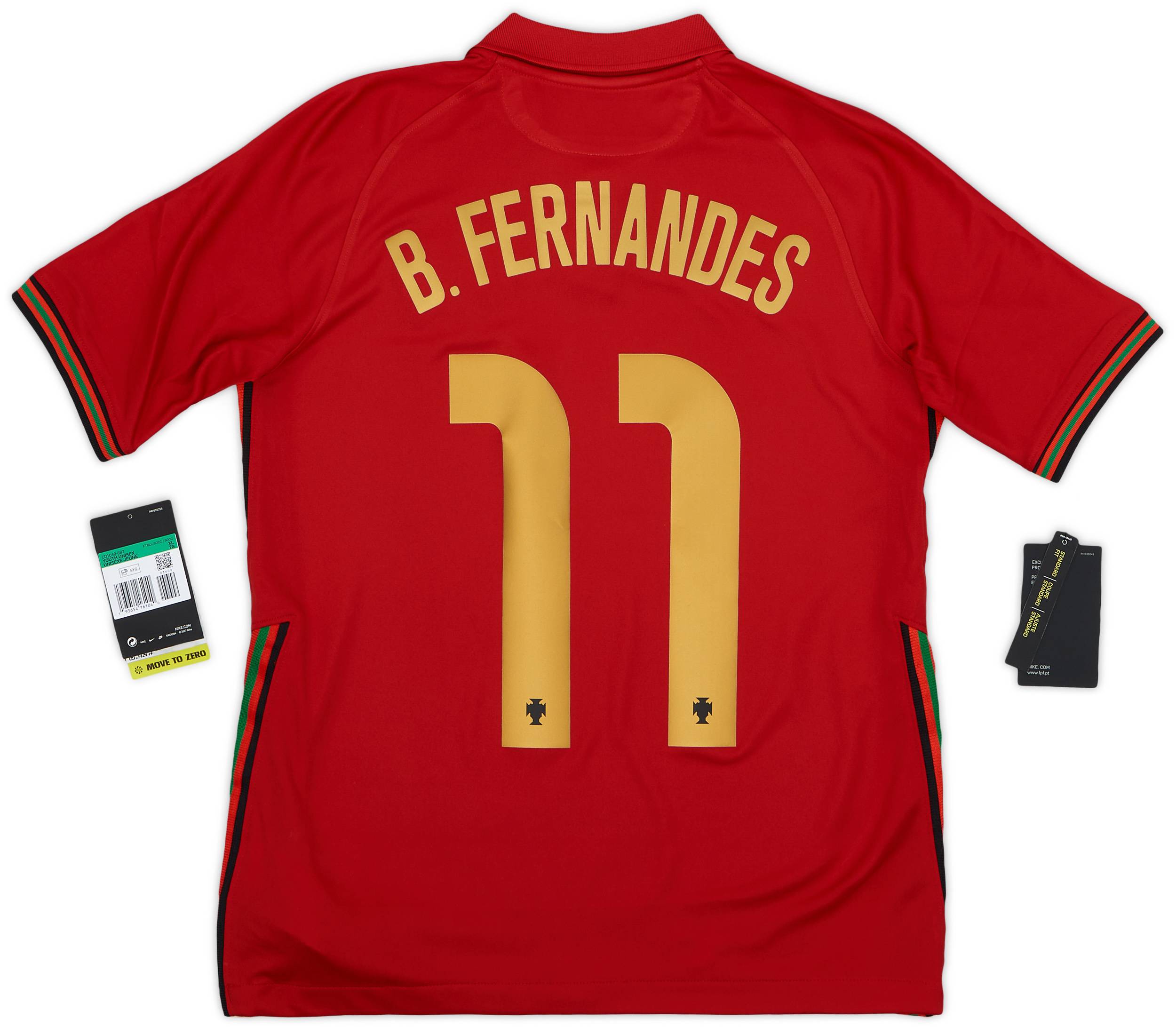 2020-21 Portugal Home Shirt B.Fernandes #11 (XL.Boys)