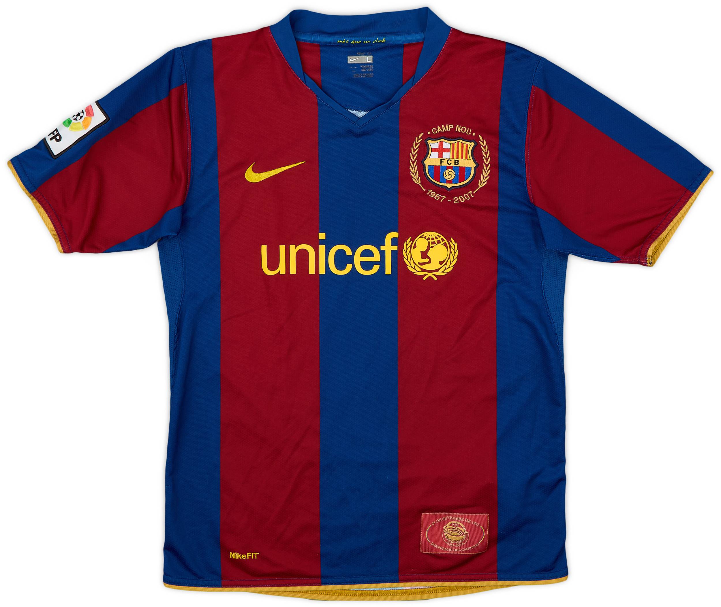 2007-08 Barcelona Home Shirt - 8/10 - (L.Boys)