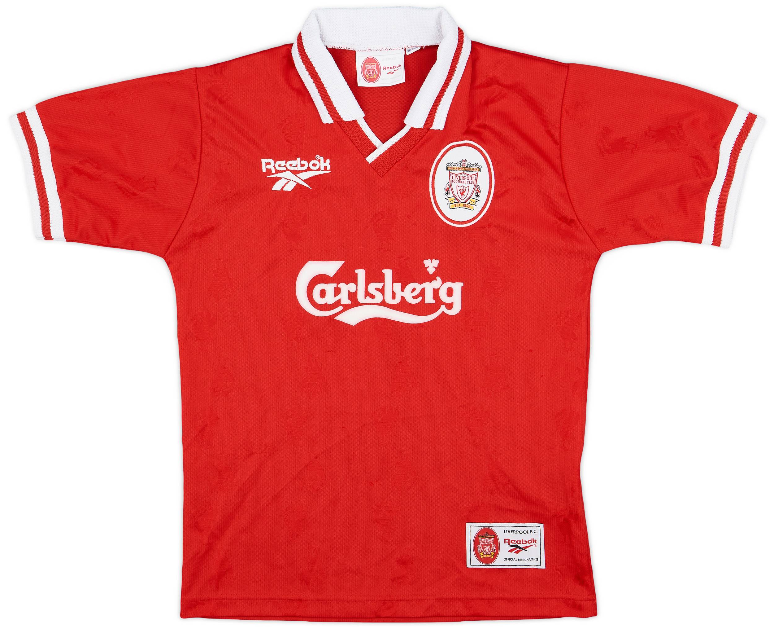 1996-98 Liverpool Home Shirt - 8/10 - (M.Boys)