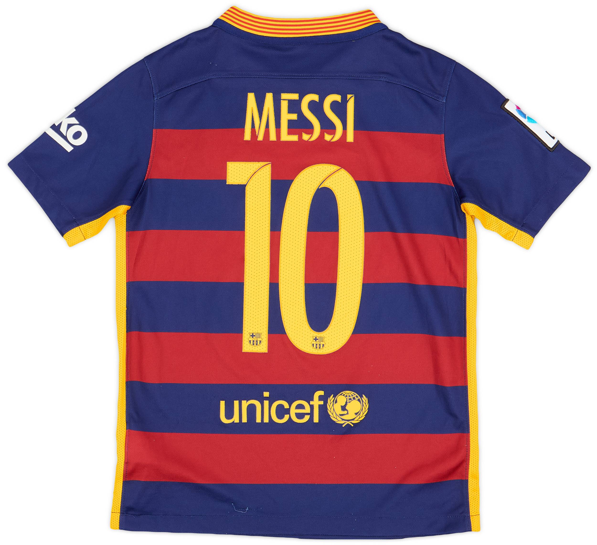 2015-16 Barcelona Home Shirt Messi #10 - 9/10 - (S.Boys)