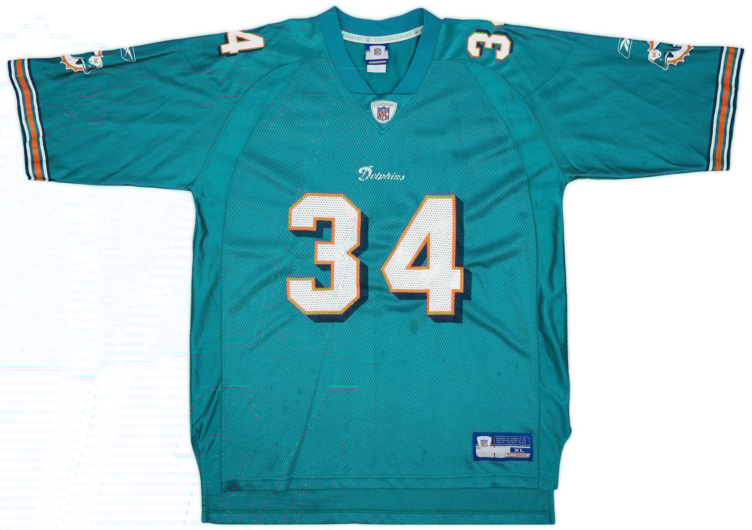 2002-03 Miami Dolphins R.Williams #34 Reebok On Field Home Jersey - 8/10 - (XL)
