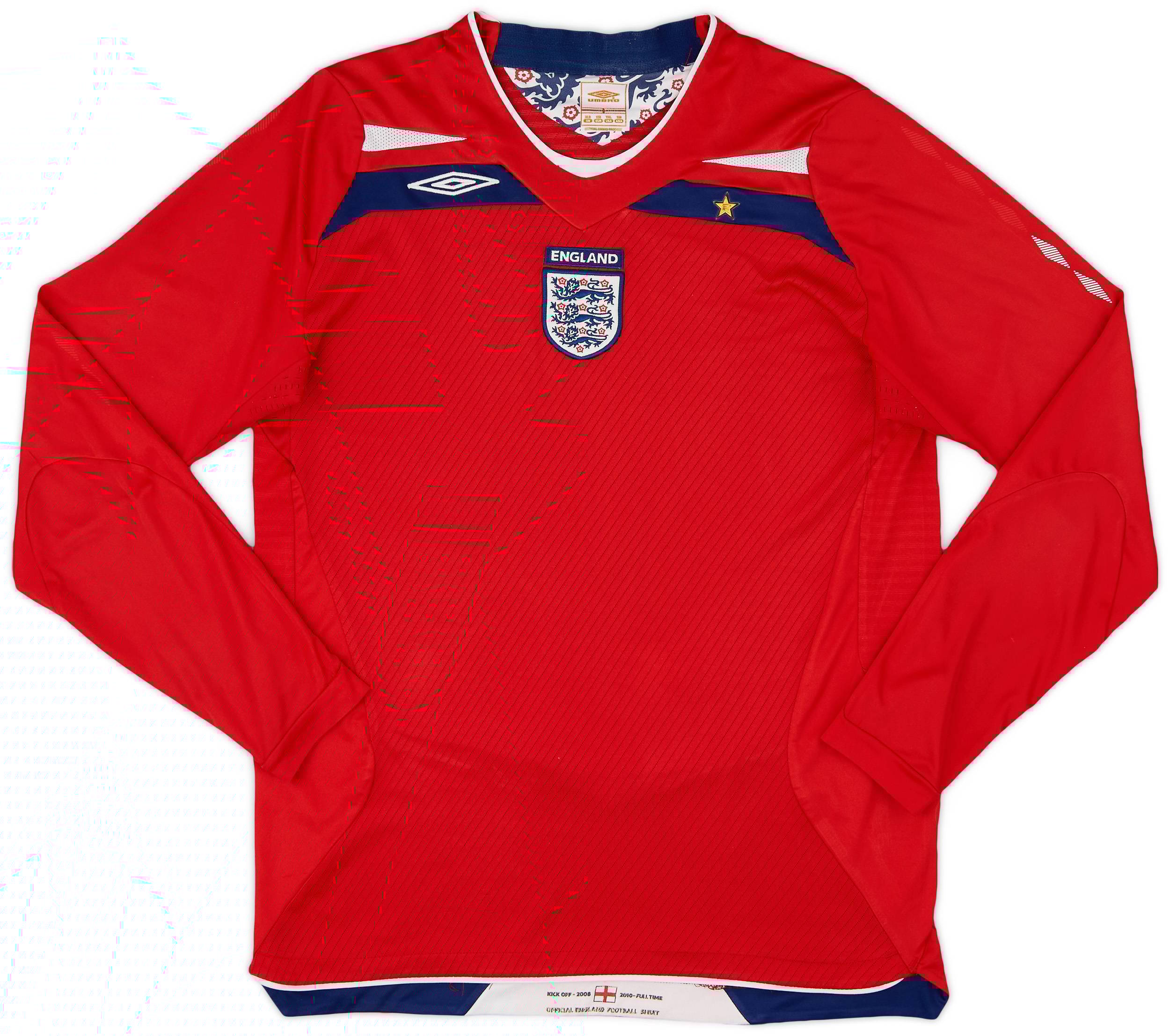 2008-10 England Away L/S Shirt - 8/10 - (XL.Boys)