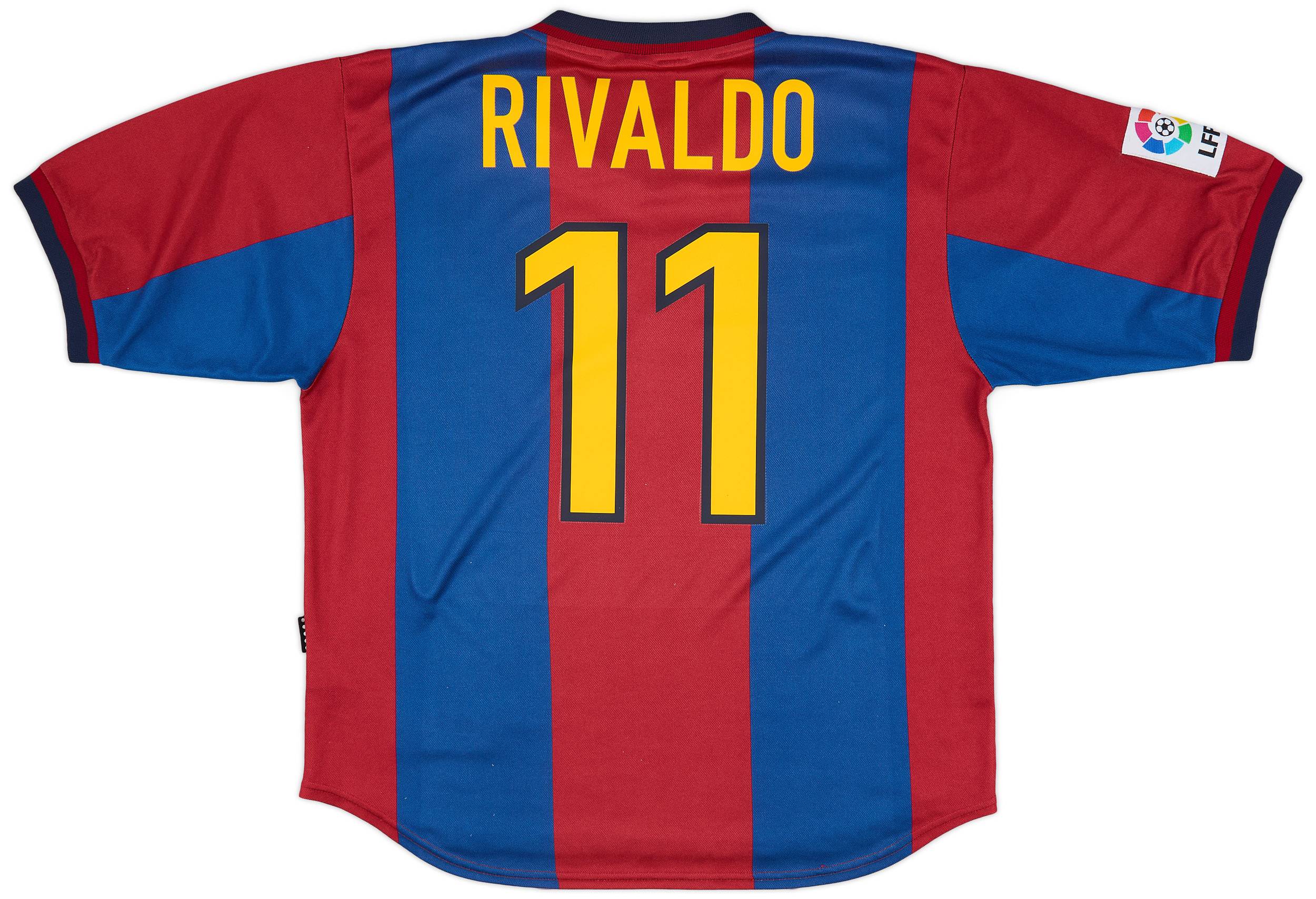1998 00 Barcelona Home Shirt Rivaldo 11 8 10 L