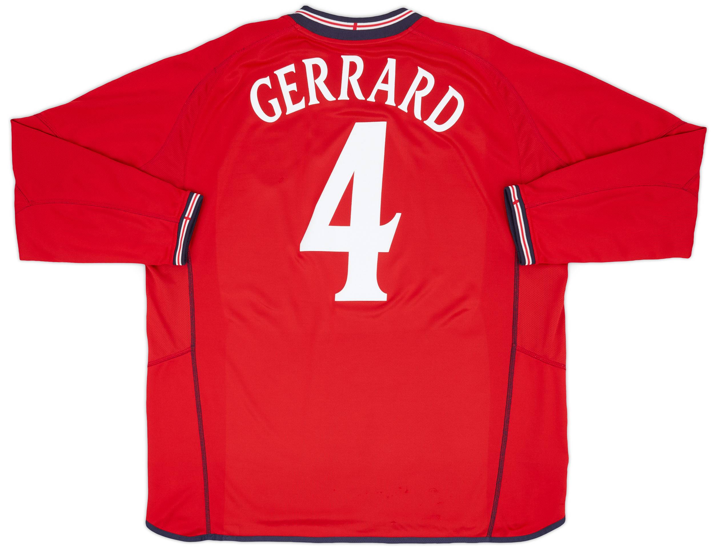 2002-04 England Away L/S Shirt Gerrard #4 - 8/10 - (XXL)