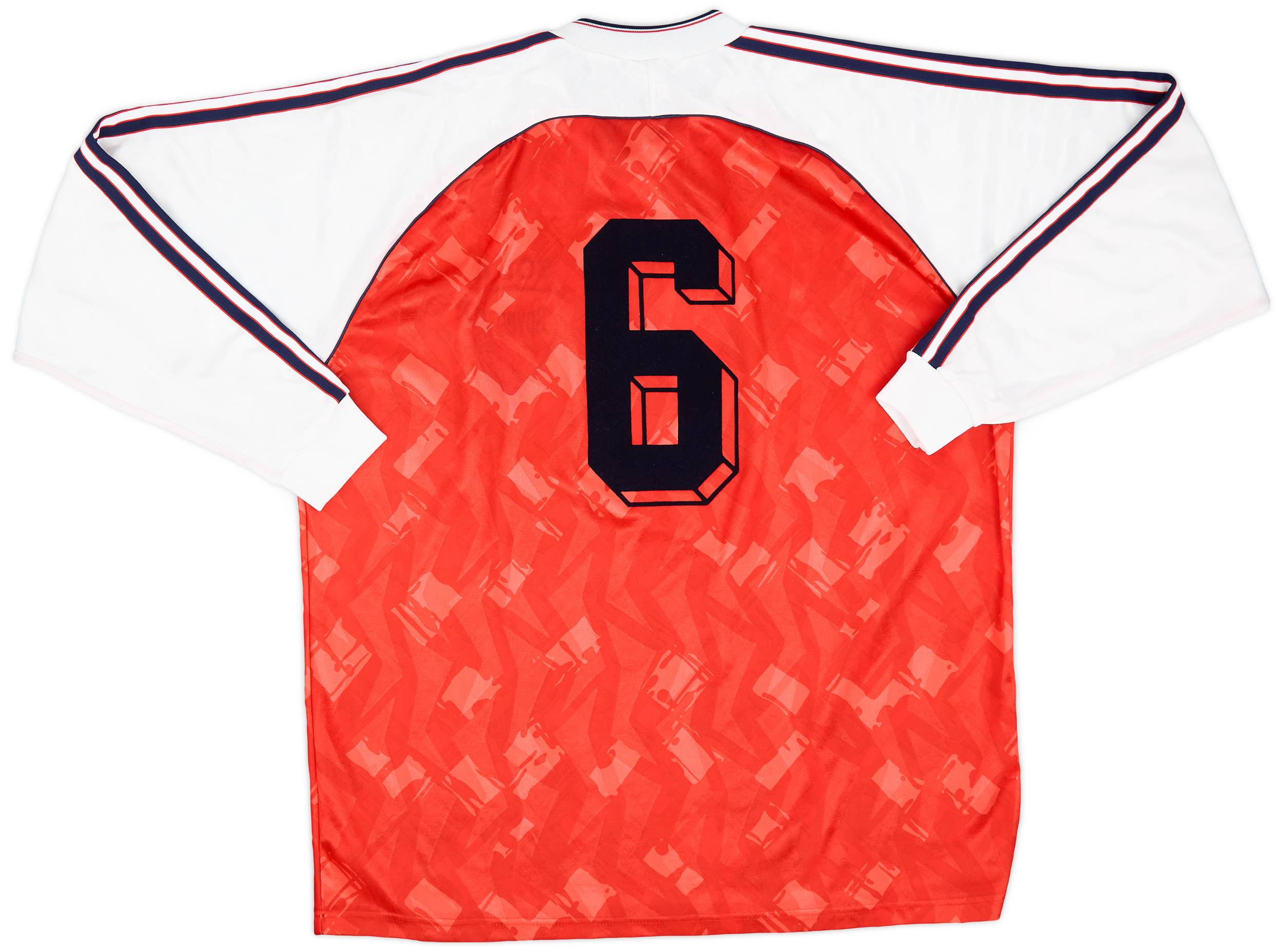 アーセナル 1990 adidas 1990-92 adidas Template L/S Shirt #6 - 9/10 - (XL/XXL)