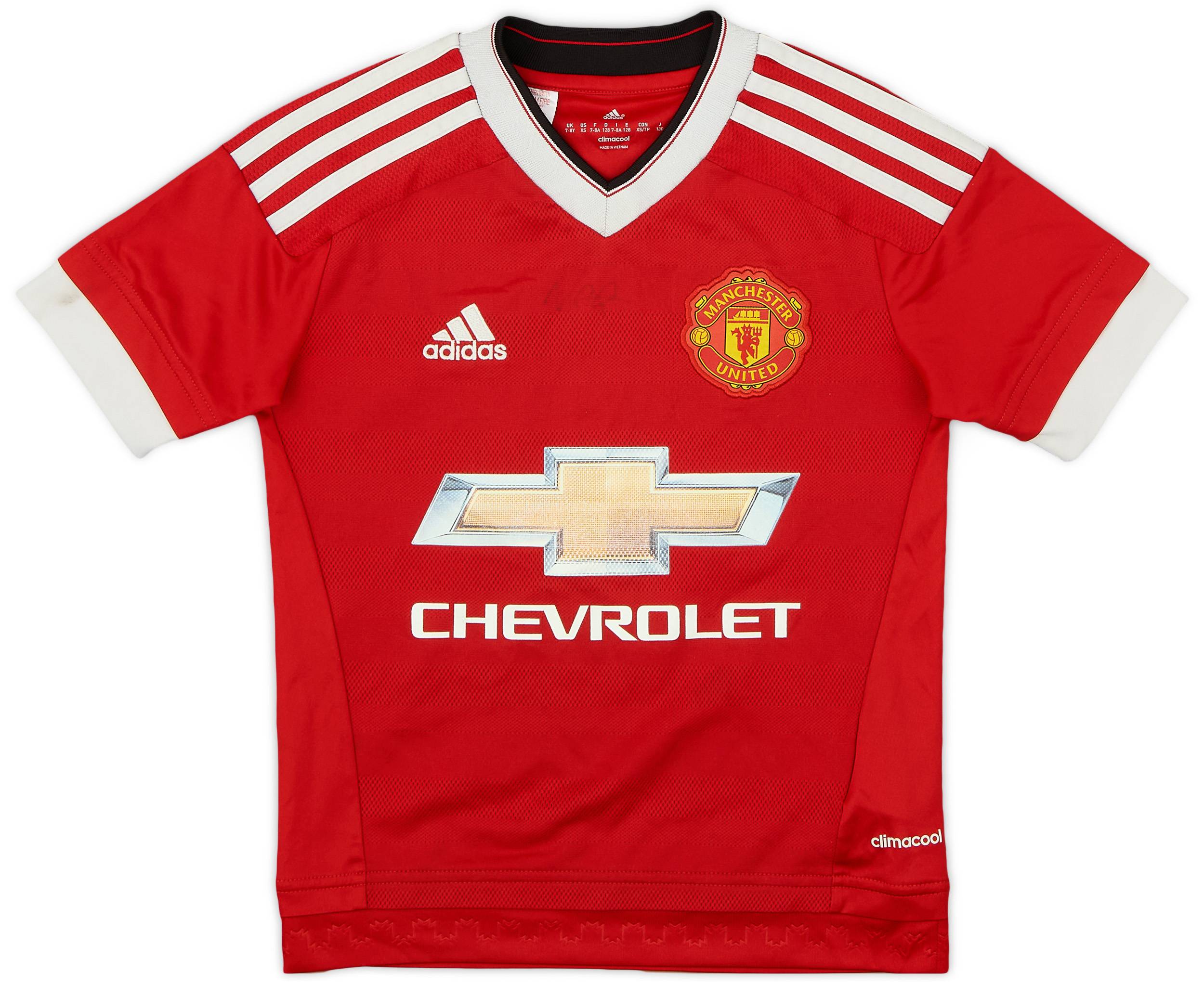 2015-16 Manchester United 'Signed' Home Shirt - 5/10 - (7-8 Years)