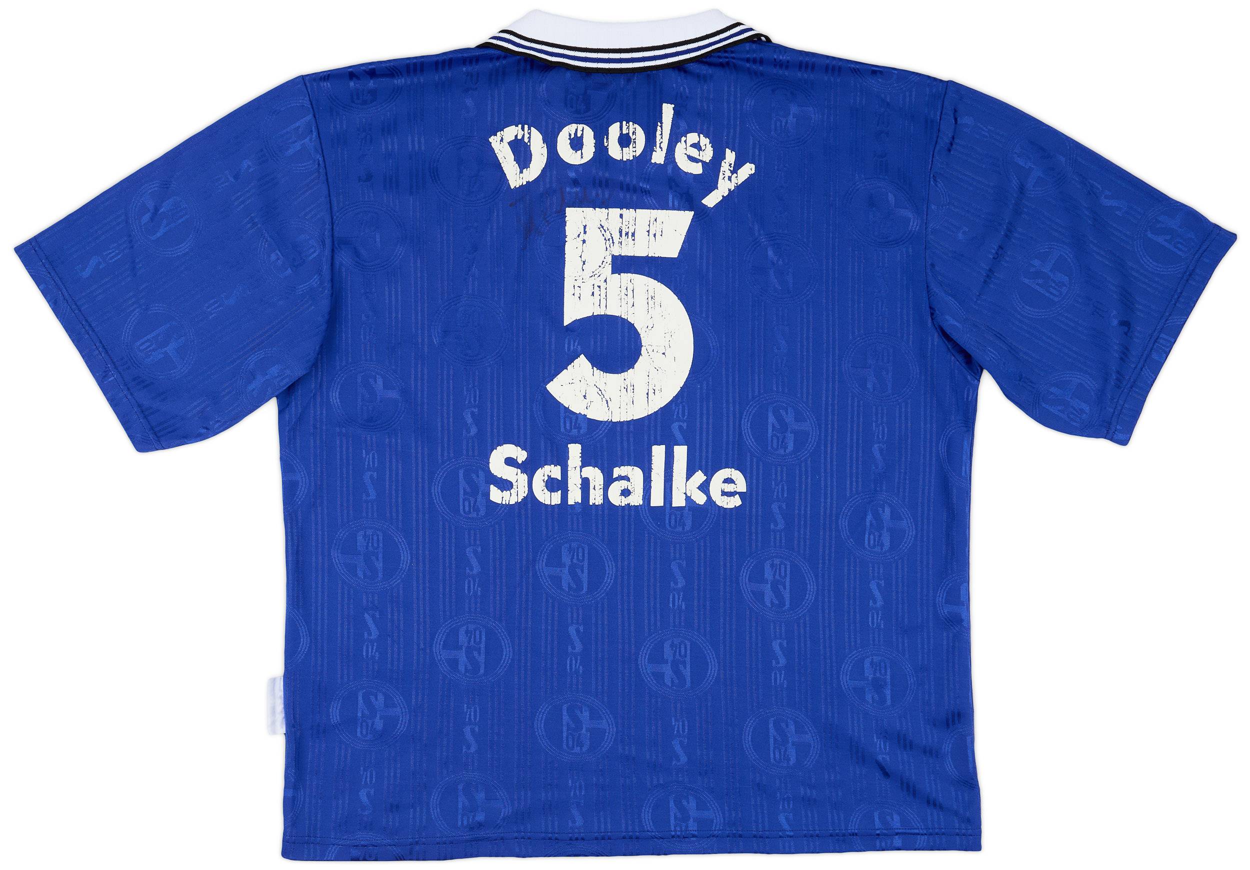1996-97 Schalke Home Shirt Dooley #5 - 6/10 - (XL)