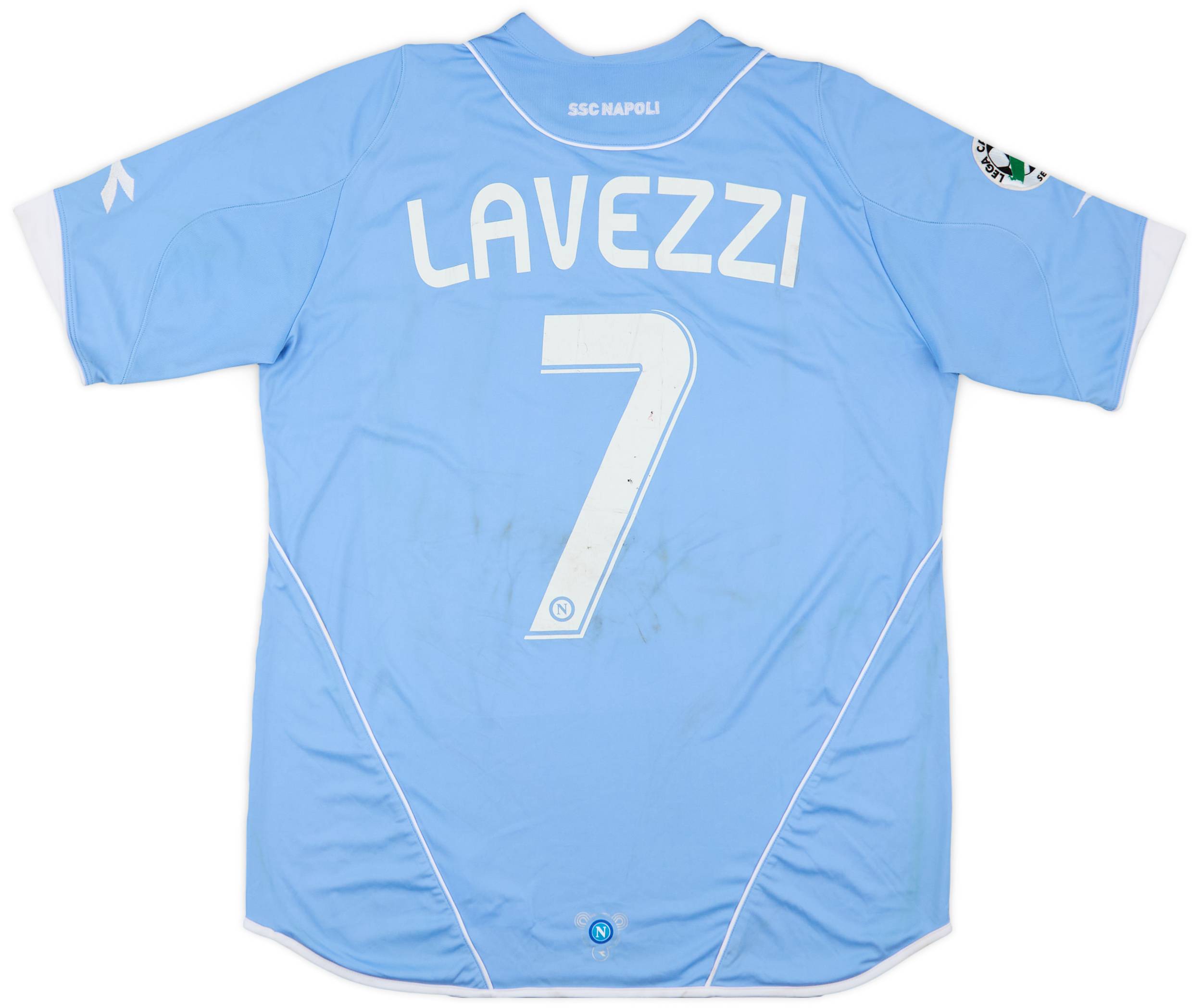 2007-08 Napoli Match Issue Home Shirt Lavezzi #7