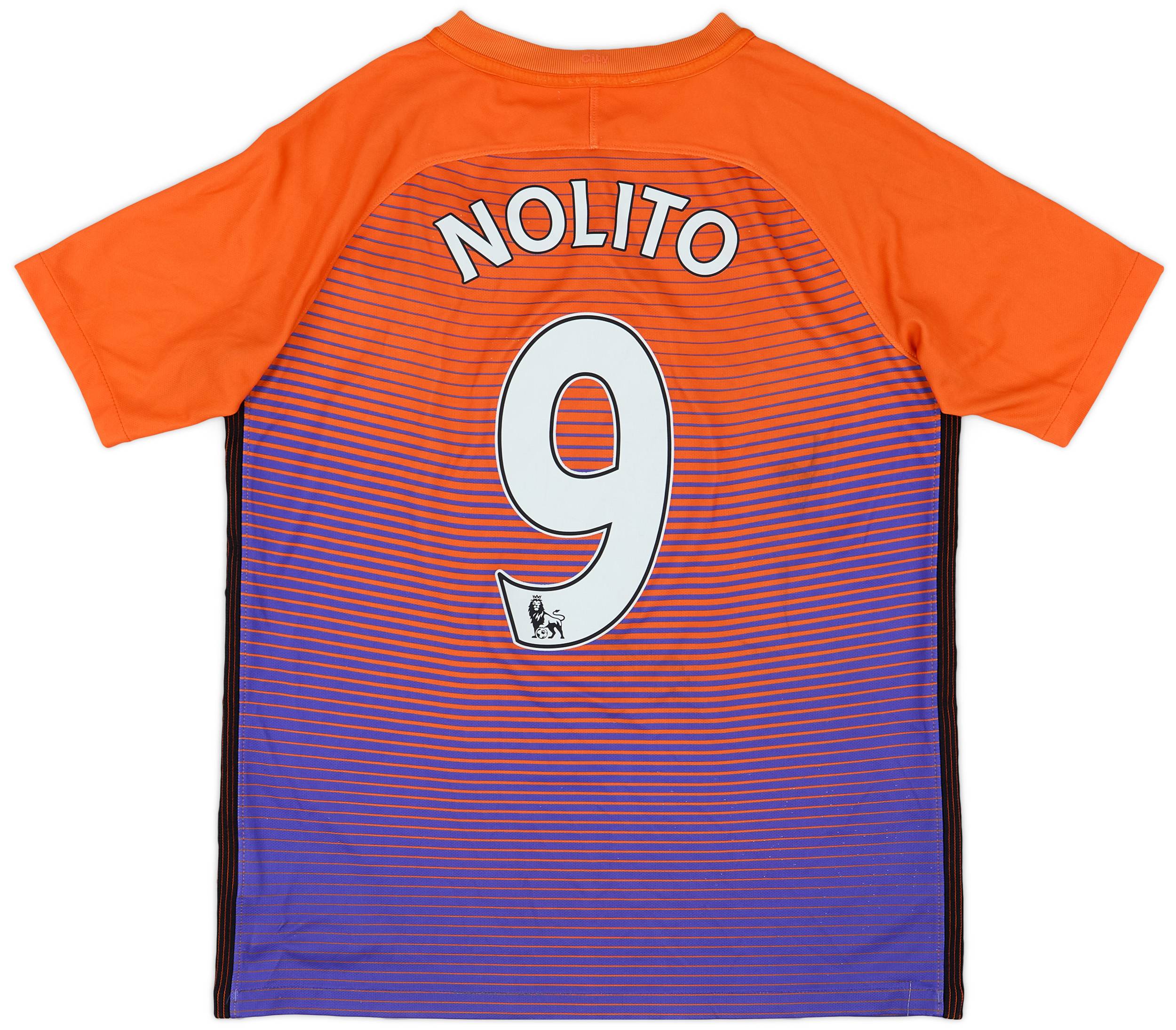 2016-17 Manchester City Third Shirt Nolito #9 - 7/10 - (XL.Boys)