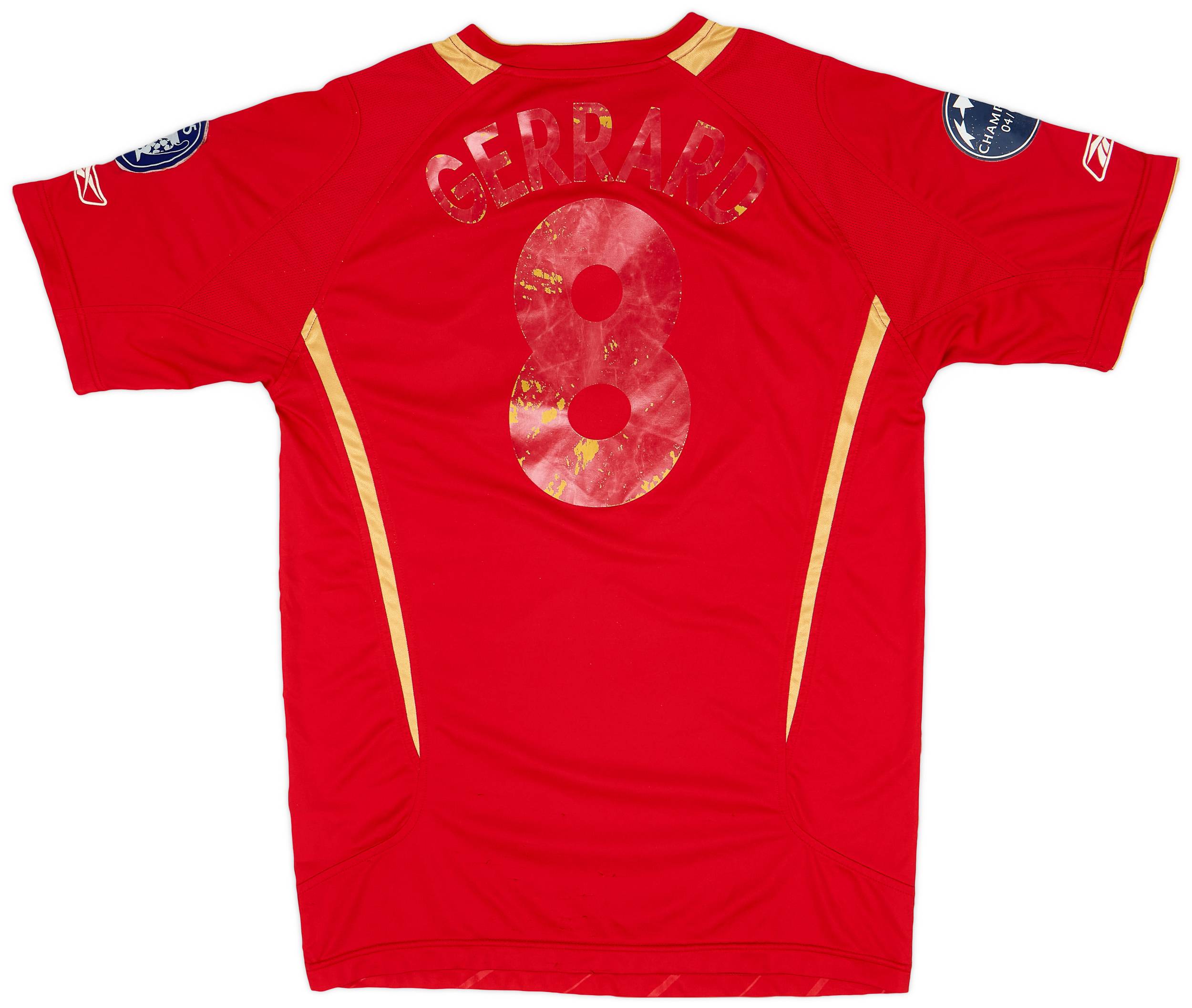 2005-06 Liverpool CL Home Shirt Gerrard #8 - 4/10 - (S)