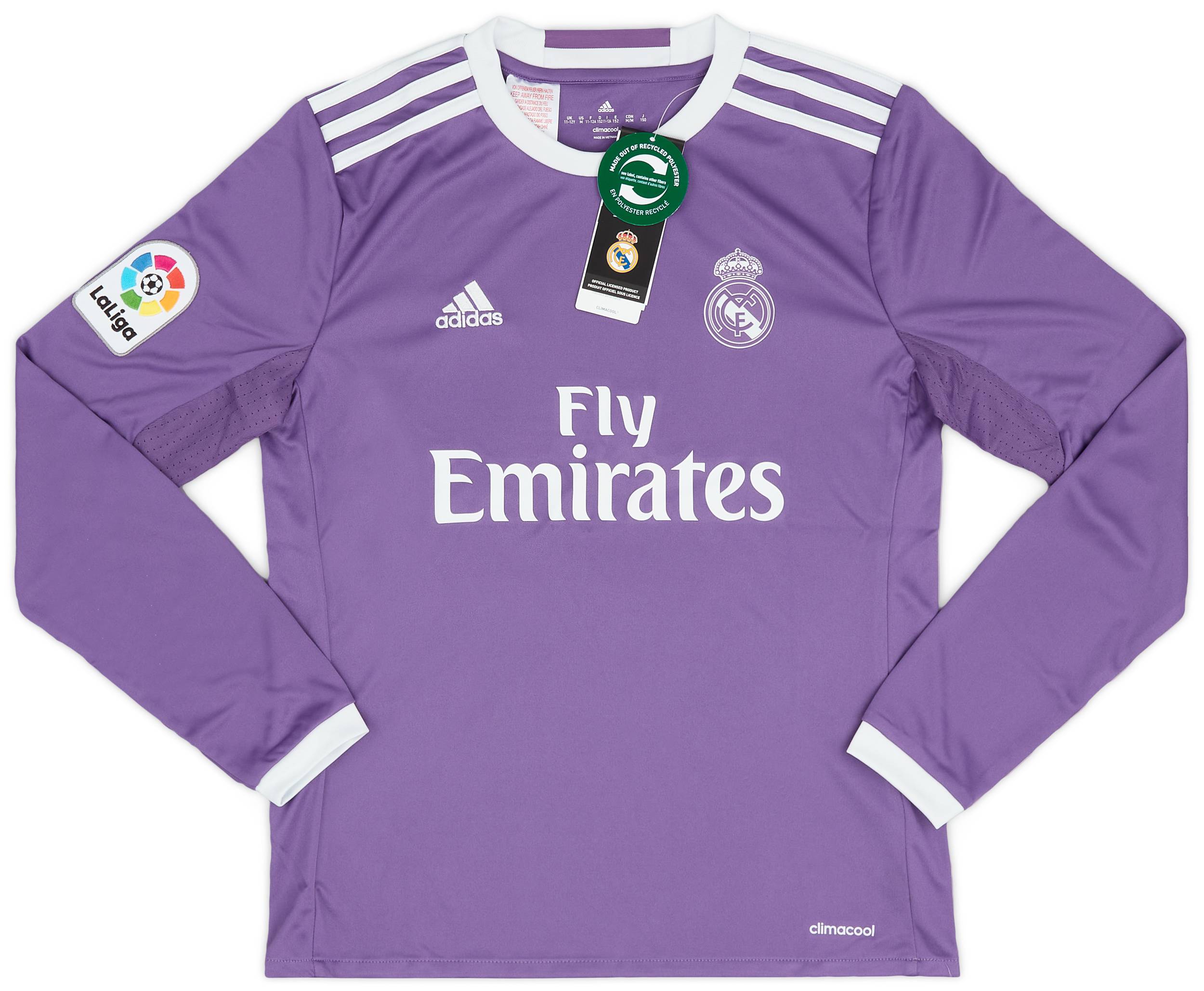 2016 17 Real Madrid Away L S Shirt M.Kids