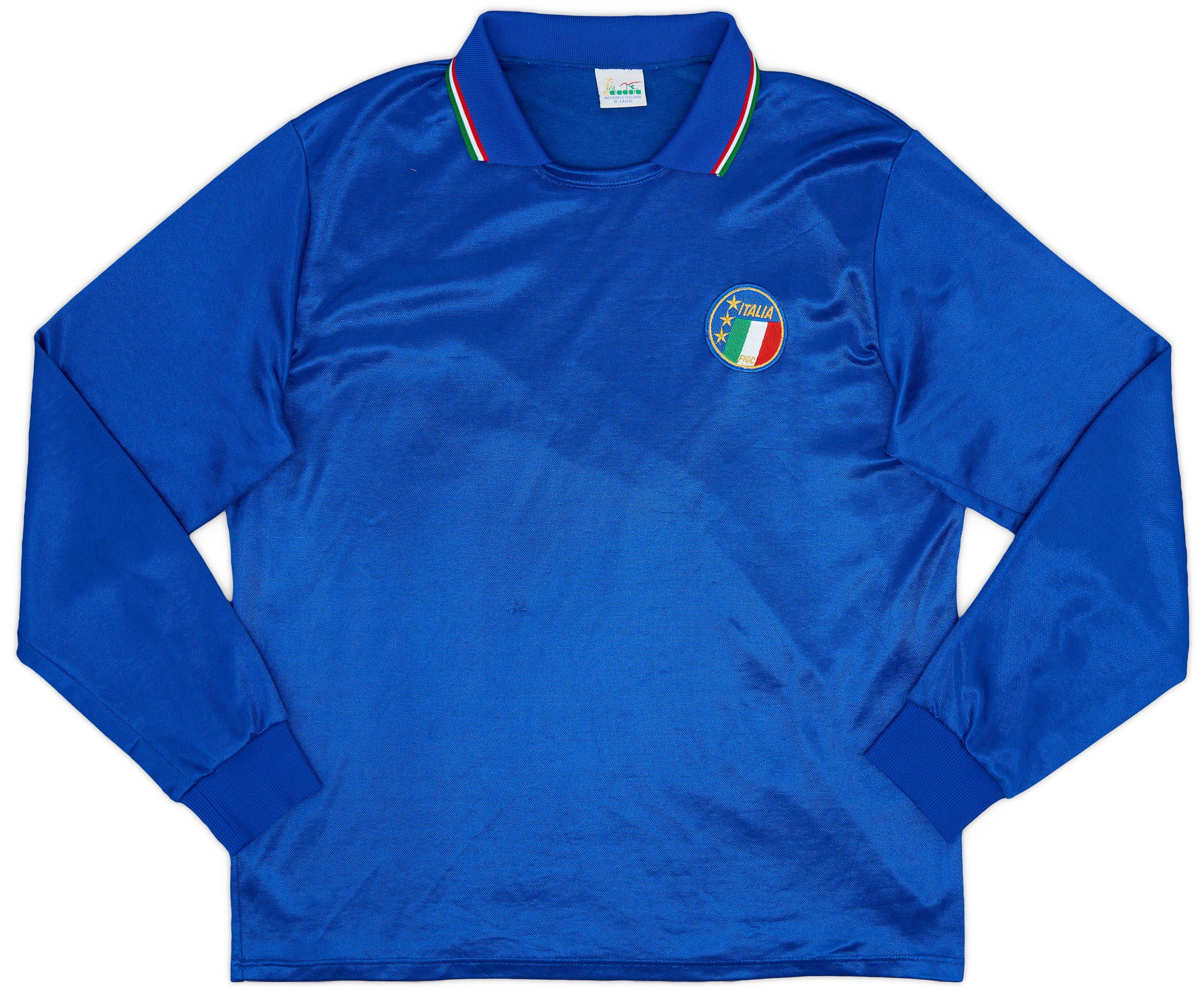 1986-88 Italy Home L/S Shirt - 8/10 - (XL)