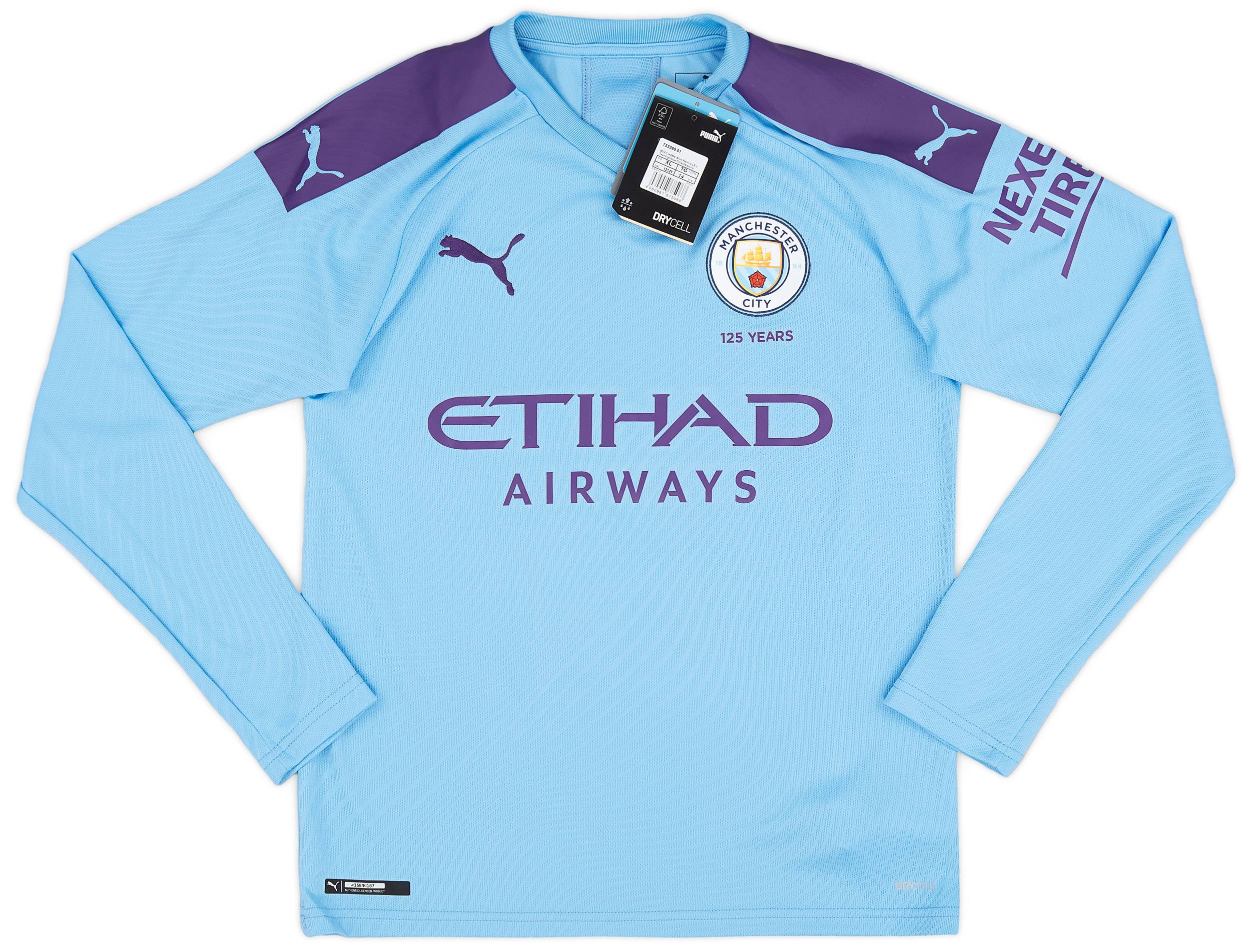2019-20 Manchester City Home L/S Shirt - (XL.Kids)