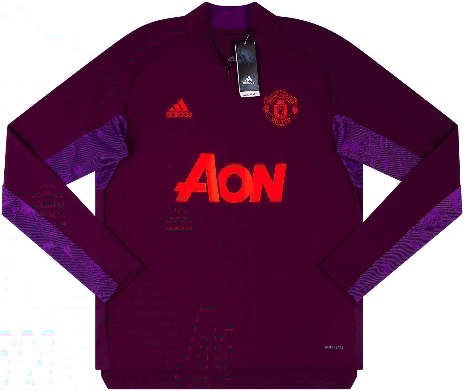 2020-21 Manchester United adidas 1/4 Zip European Training Top - NEW