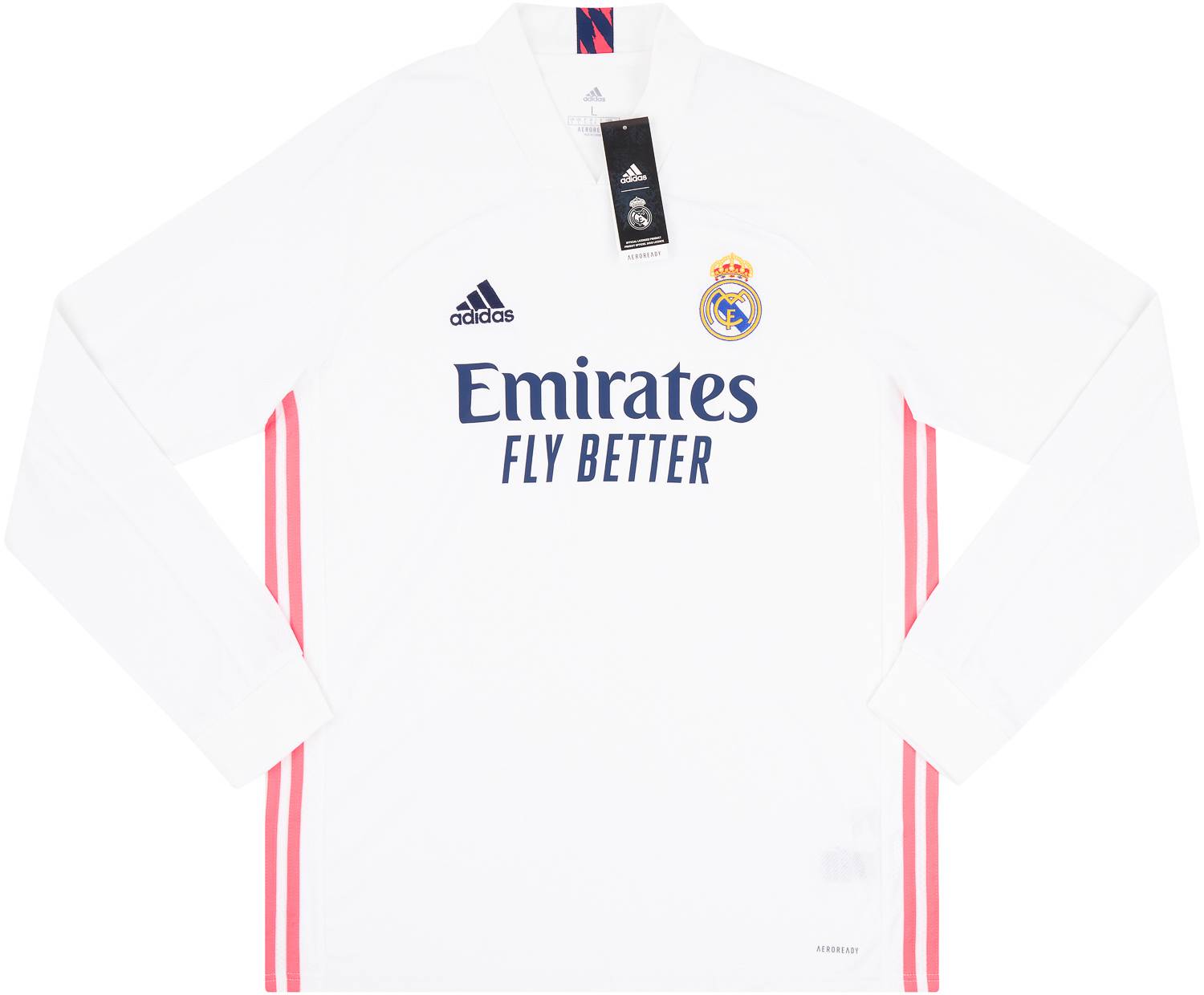 2020-21 Real Madrid Home L/S Shirt - NEW