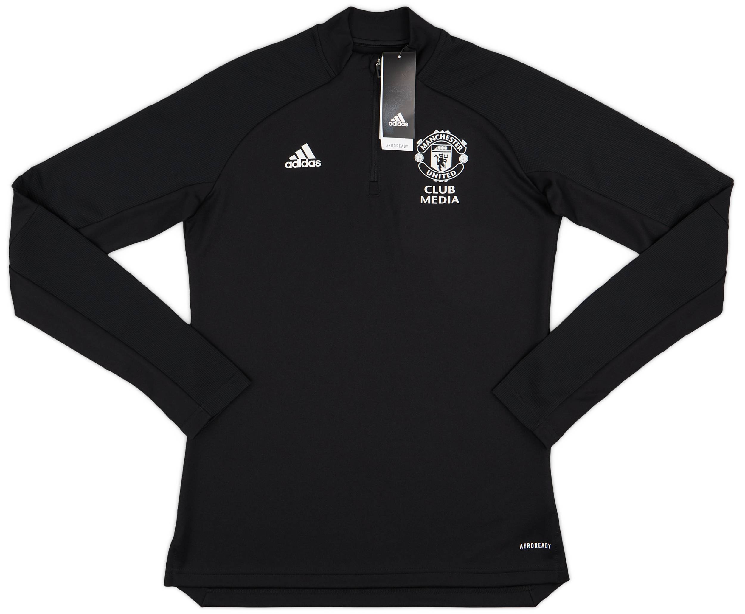 す*お様 【希少】adidas Manchester United Mシャツ 黒 2020-21 Manchester United adidas 1/4 Zip Media Top (Women's S)