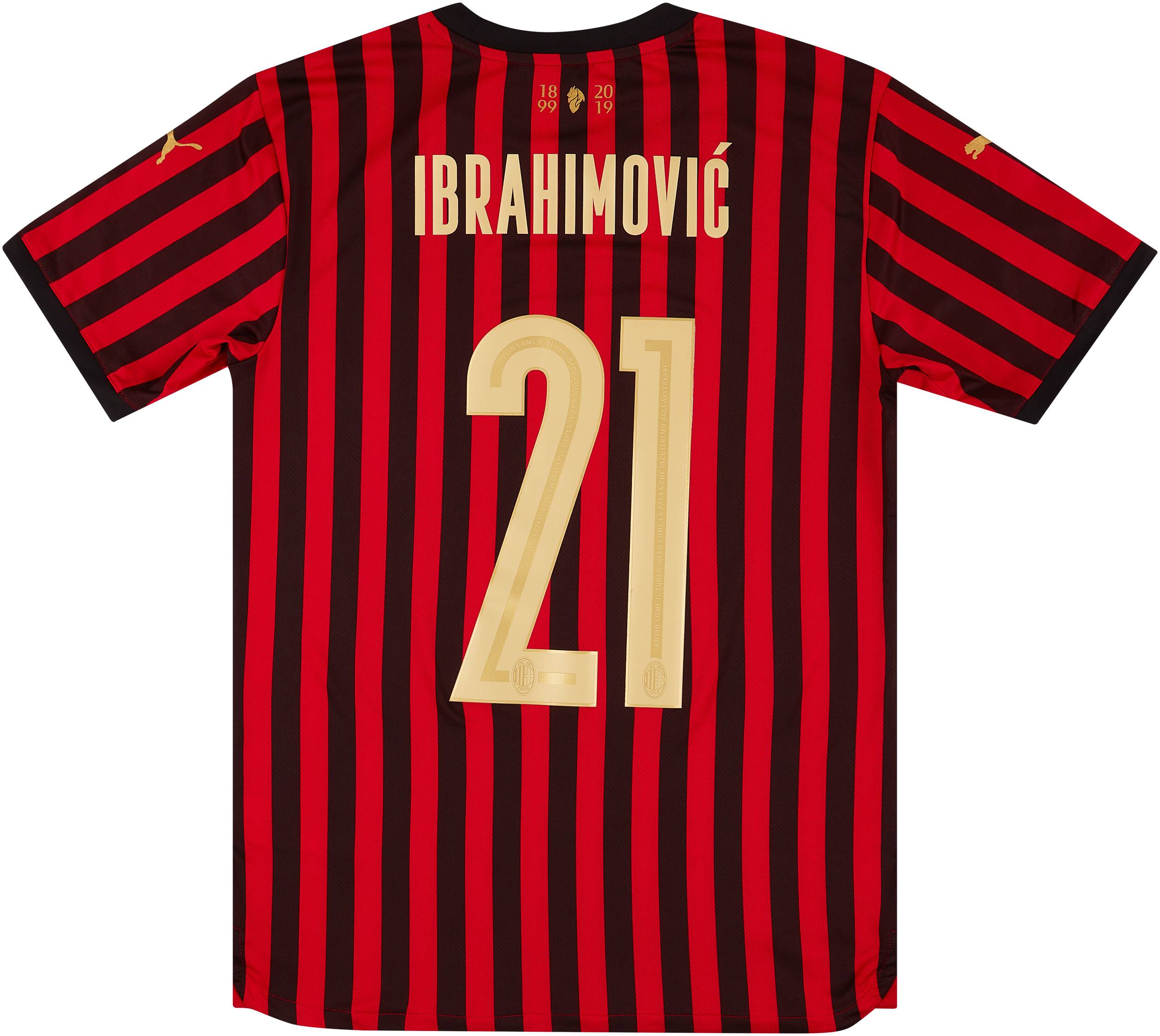 2019 20 AC Milan 120th Annniversary Special Edition Fourth Shirt Ibrahimovi 21 NEW S