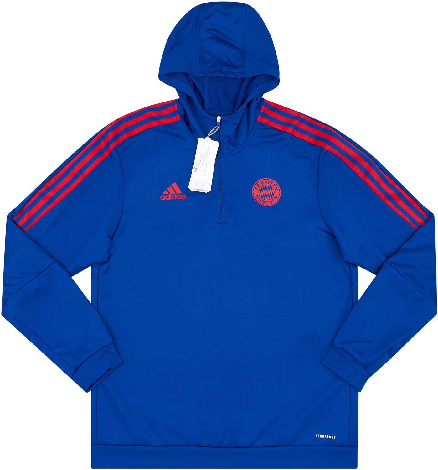 2021-22 Bayern Munich adidas 1/4 Zip Hooded Top