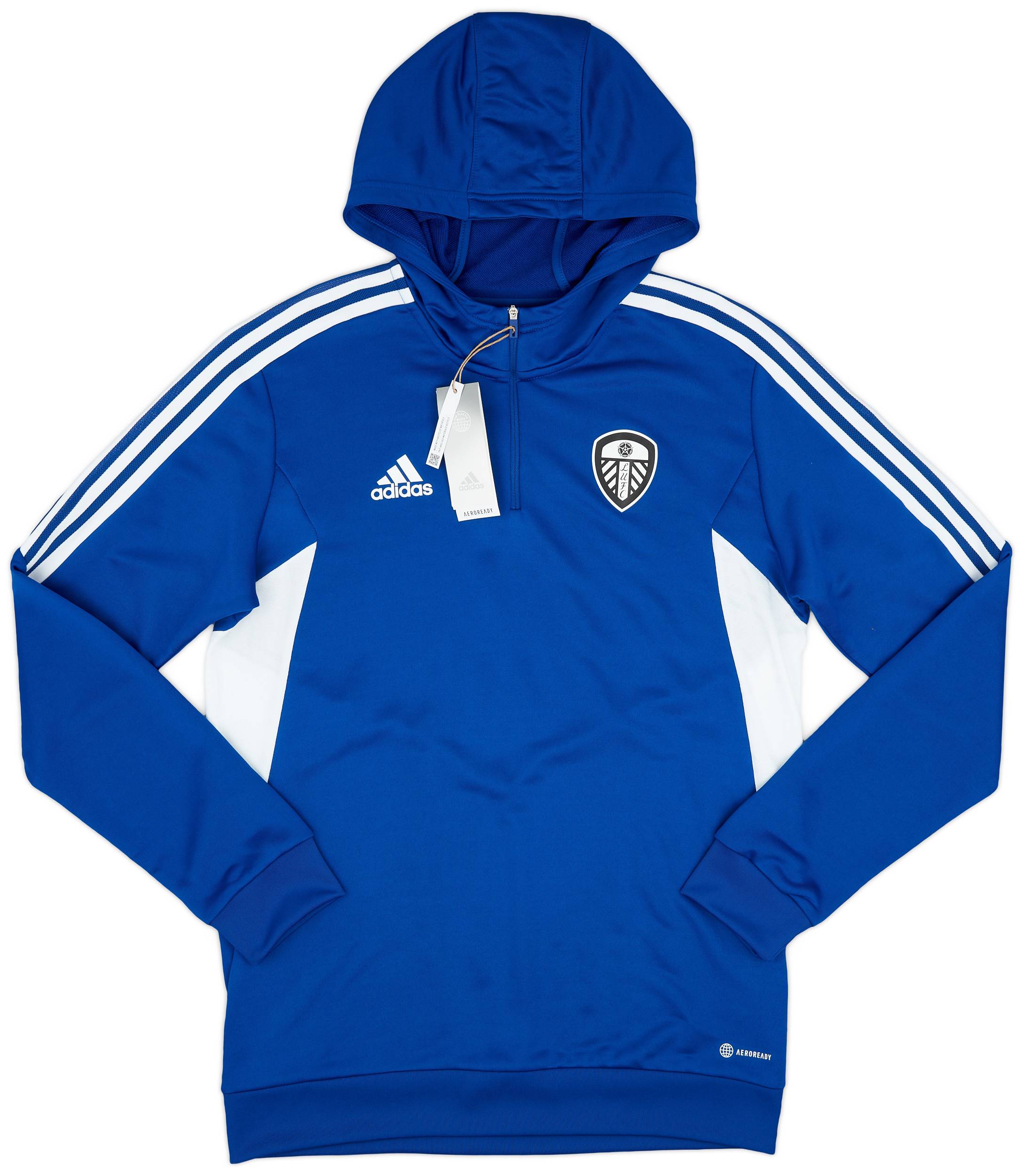 2022 23 Leeds United adidas 1 4 Zip Hooded Top