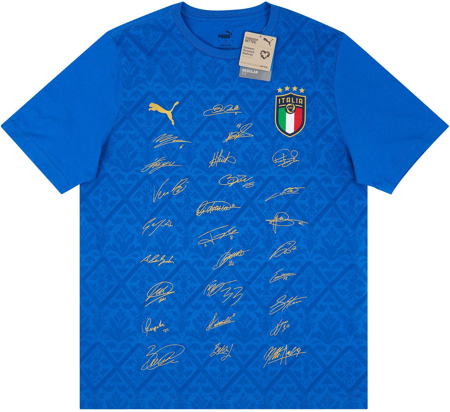 2021 Italy Puma European Champions Signatures Tee