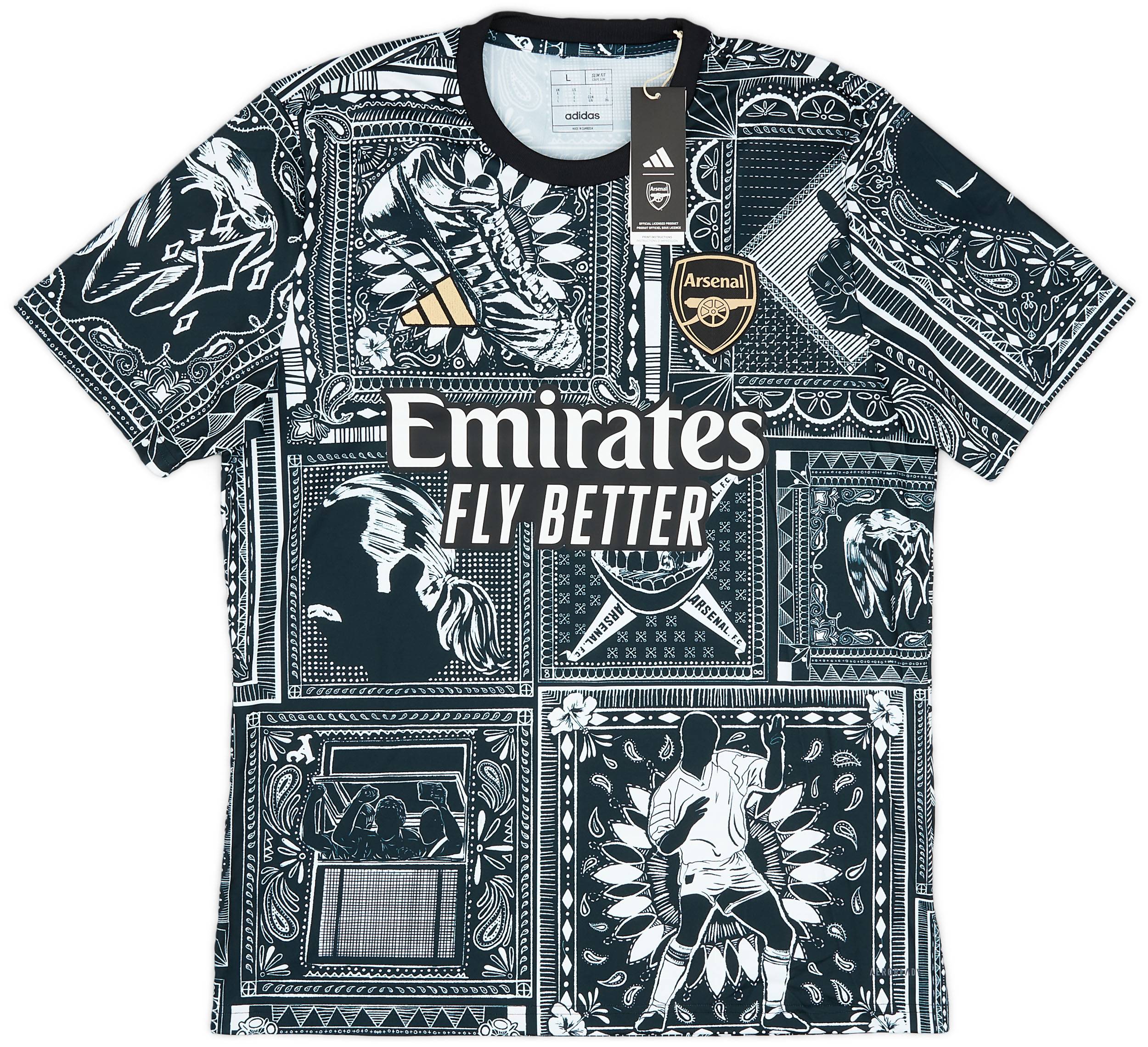2023-24 Arsenal adidas x Ian Wright Pre-Match Shirt