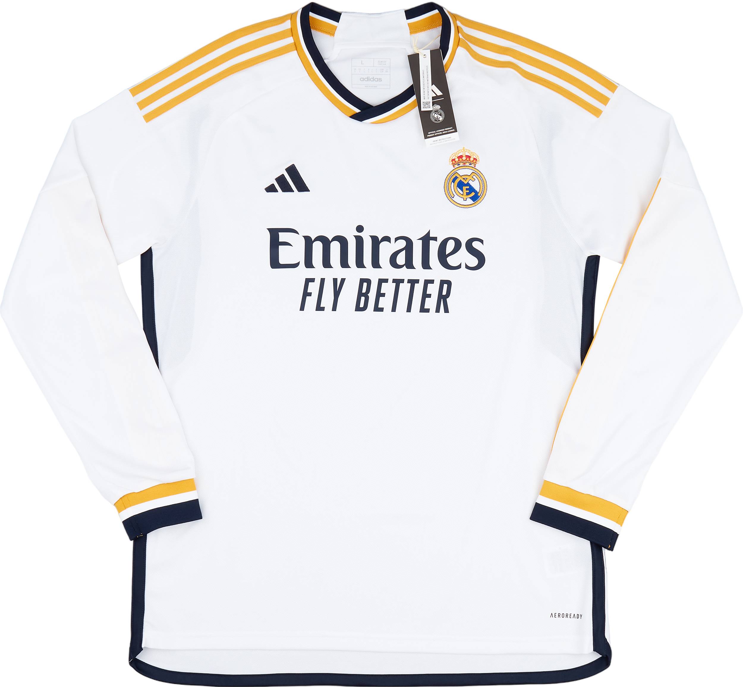 2023-24 Real Madrid Home L/S Shirt