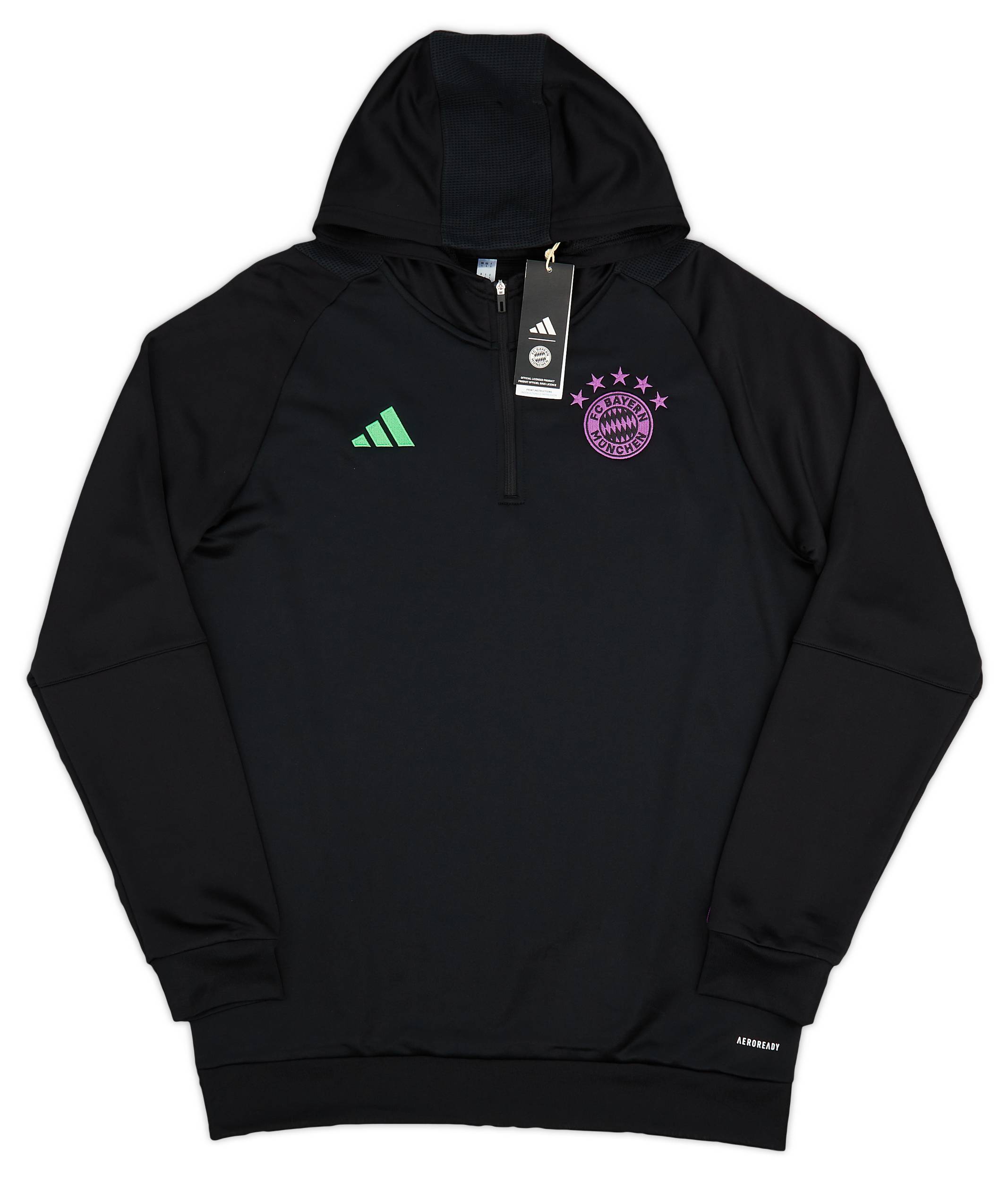 2023-24 Bayern Munich adidas 1/4 Zip Hooded Top