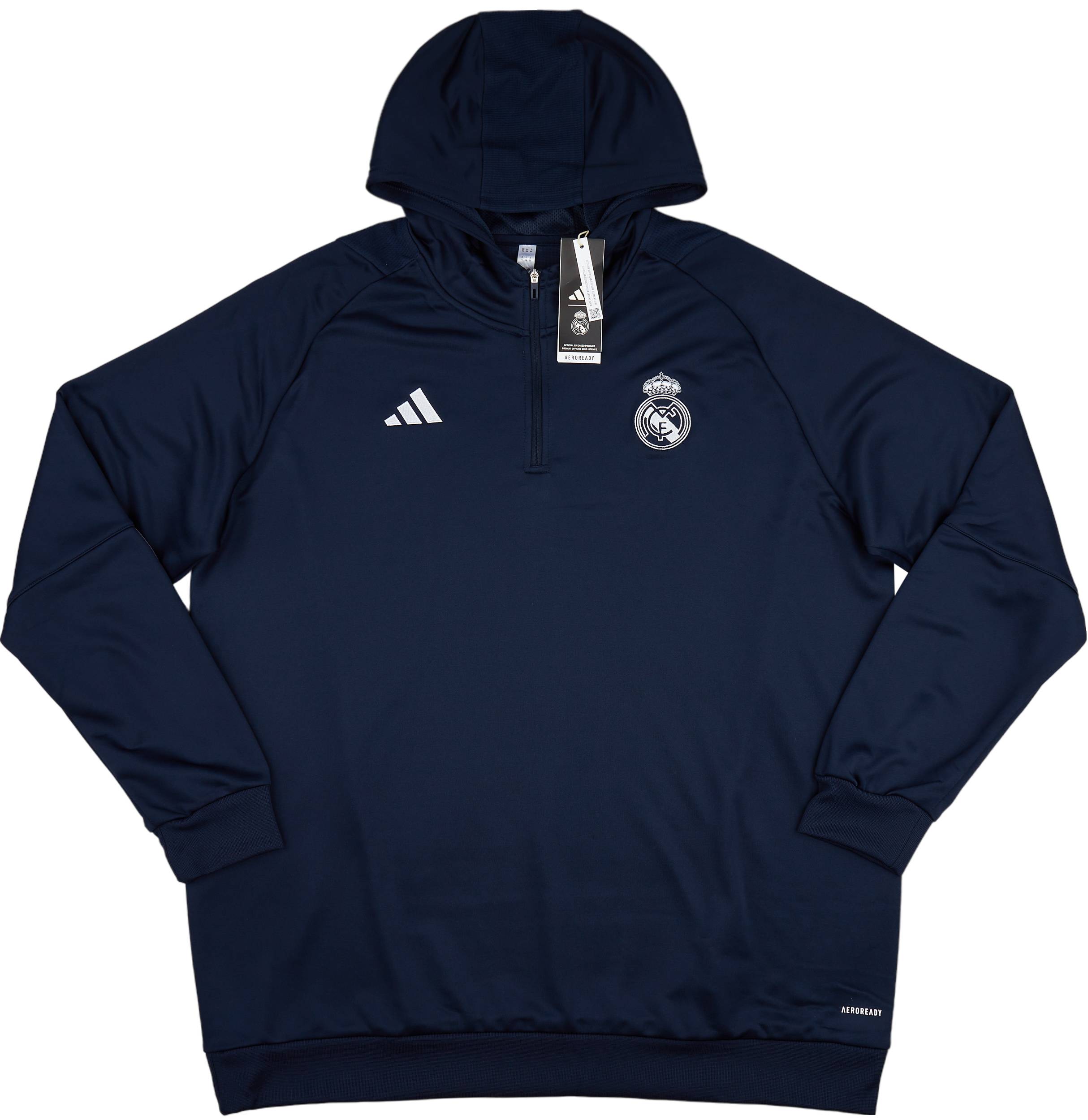 2023-24 Real Madrid adidas 1/4 Zip Hooded Top