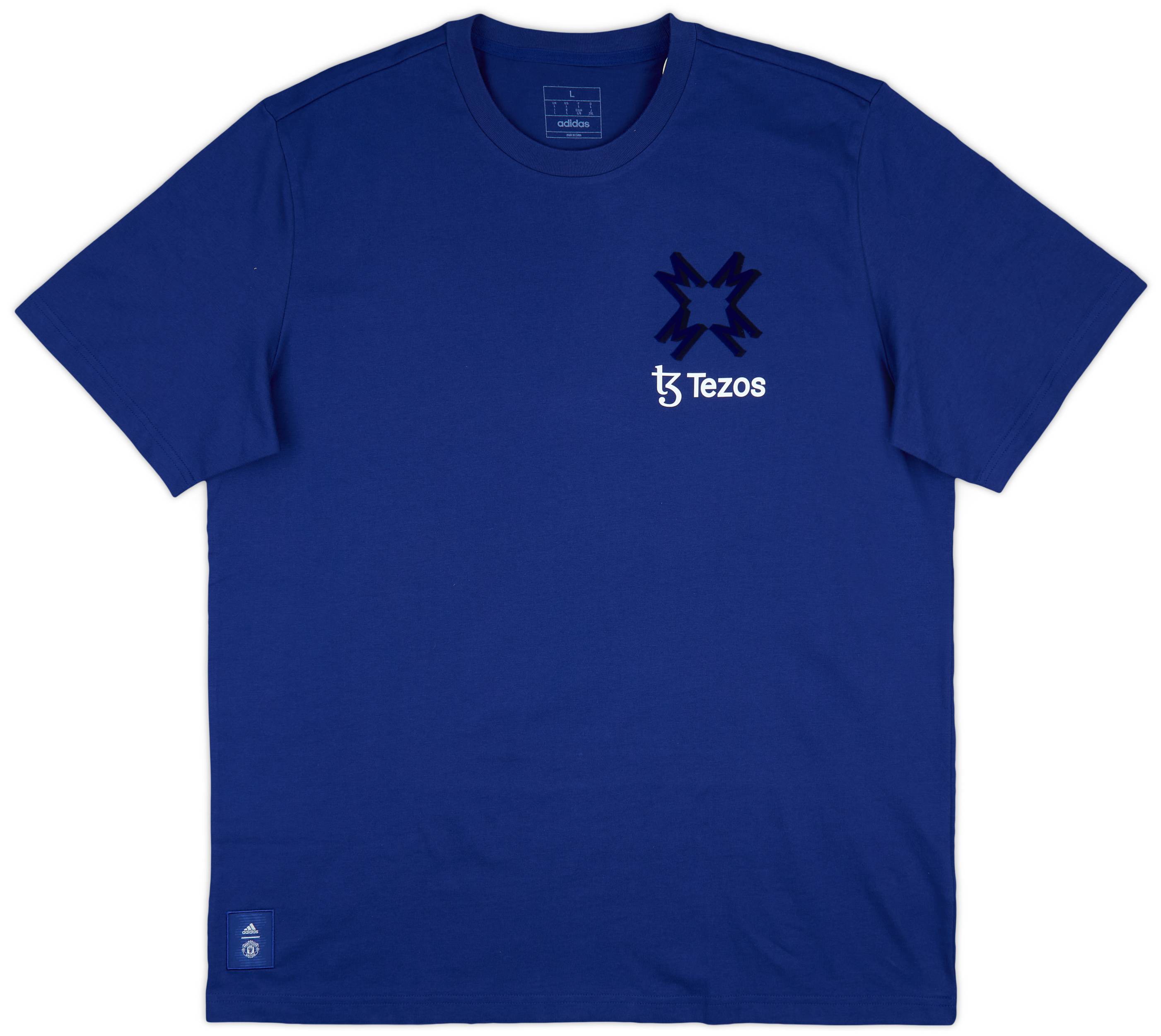 Manchester United adidas シャツ 青 adidas Manchester United 24/25 UBP T-Shirt - Blue - Mens