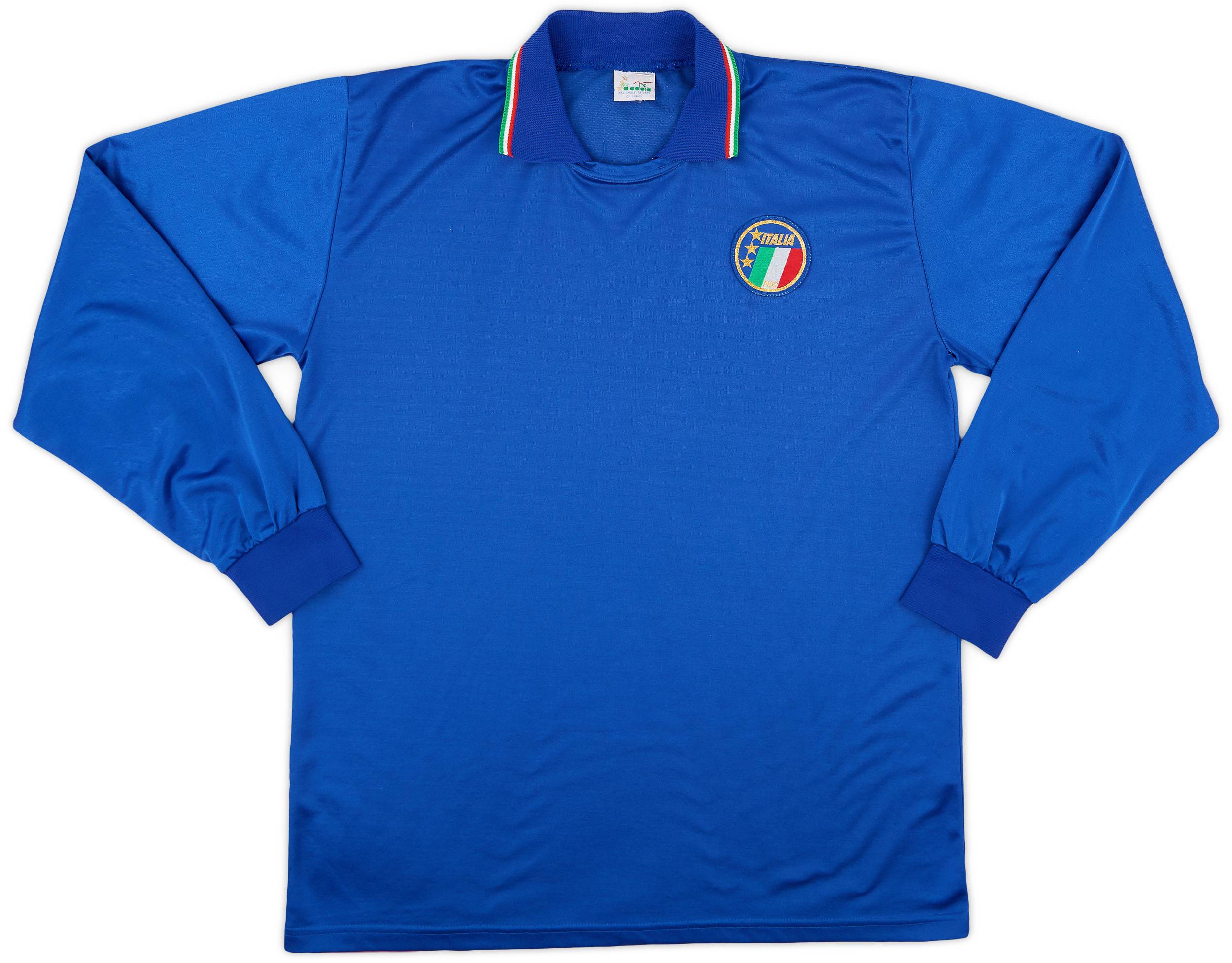 1986-90 Italy Home L/S Shirt - 8/10 - (L)