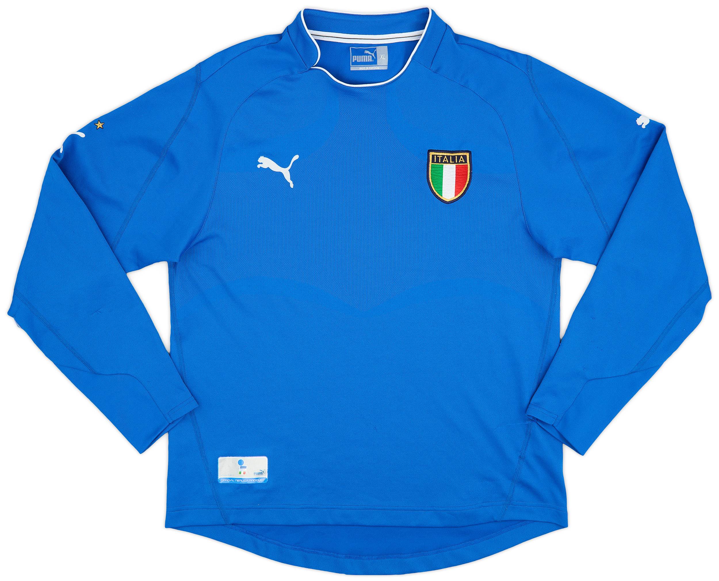2003-04 Italy Home L/S Shirt - 9/10 - (XL)