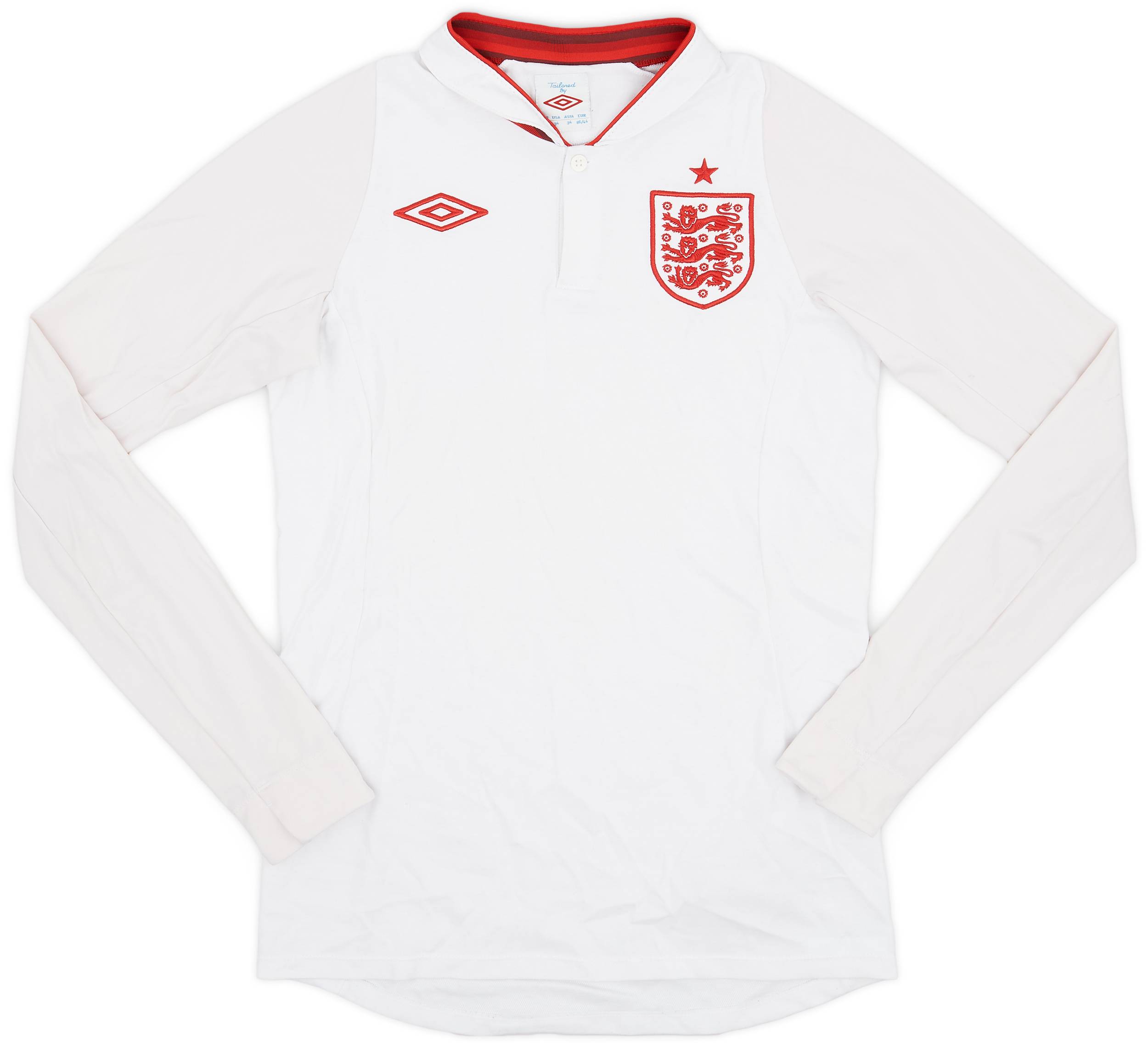 2012-13 England Home L/S Shirt - 6/10 - (XL.Boys)