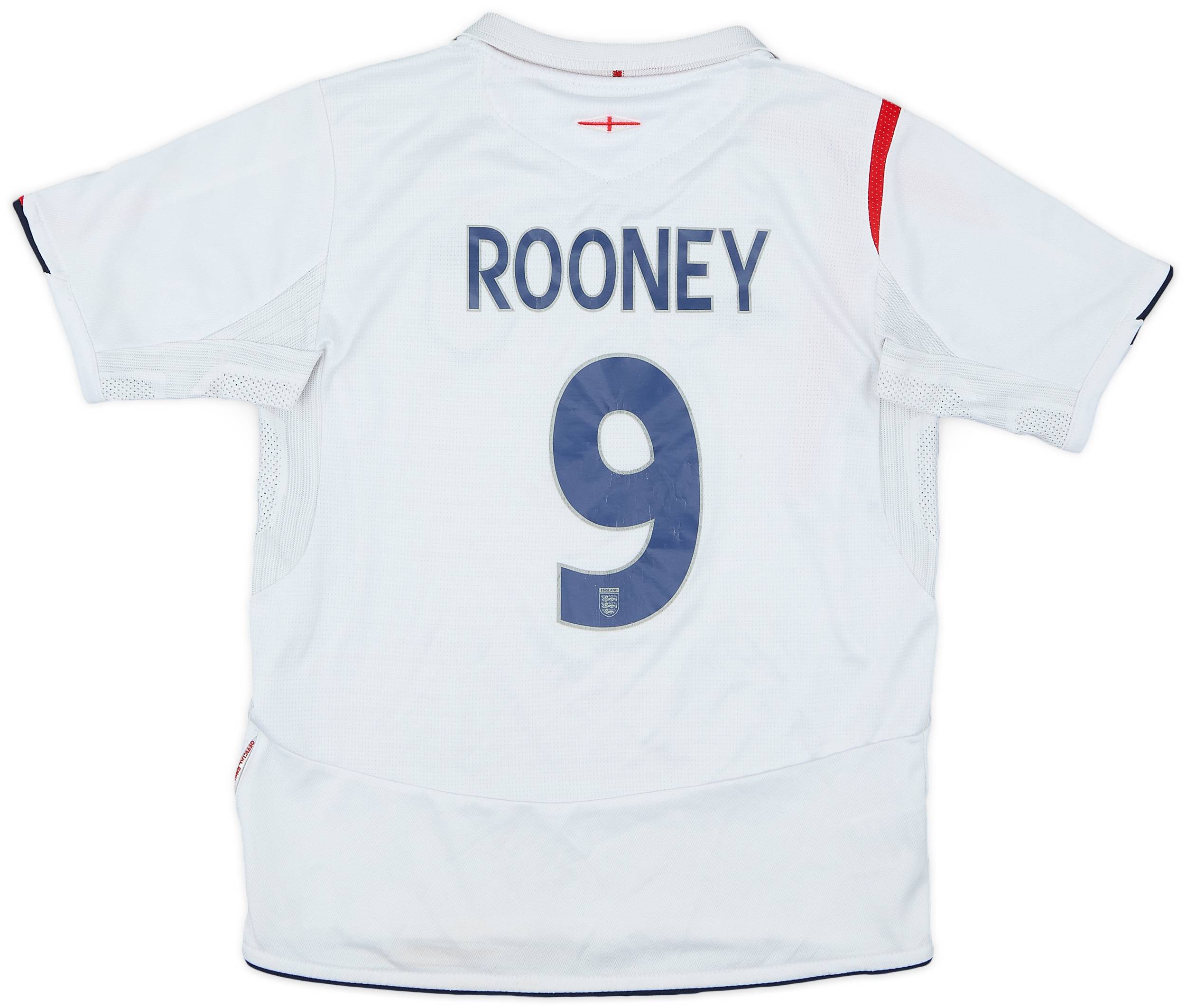 2005-07 England Home Shirt Rooney #9 - 4/10 - (S.Boys)
