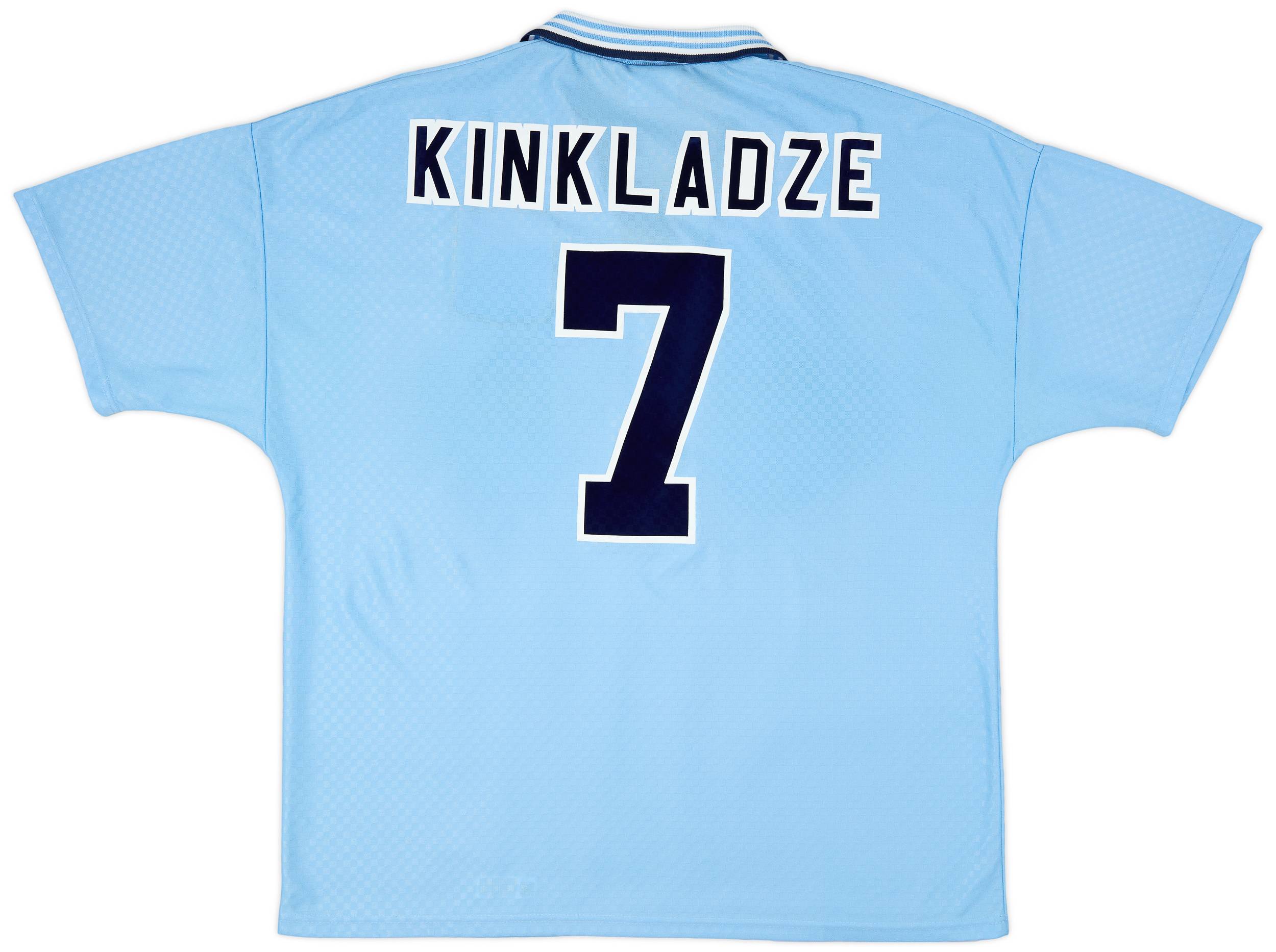 1995-97 Manchester City Home Shirt Kinkladze #7 - 8/10 - (XXL)