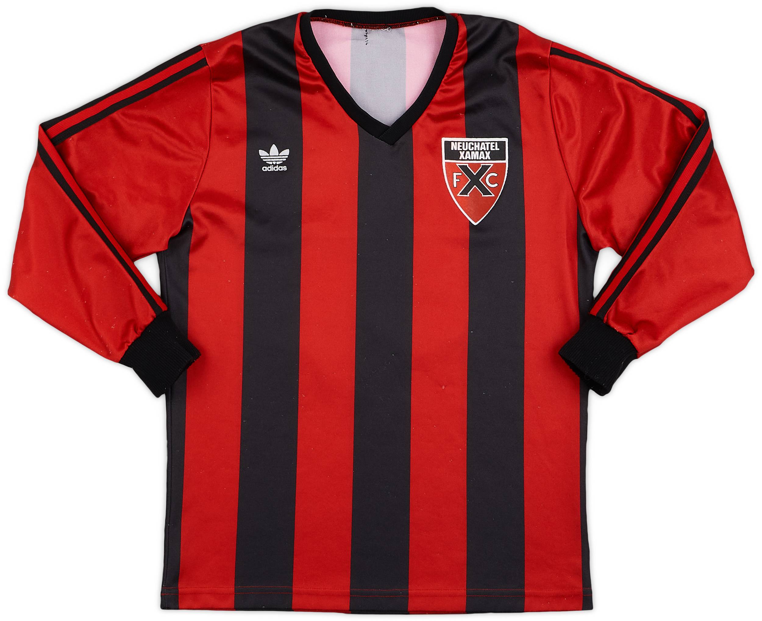 1989-91 Neuchatel Xamax Home L/S Shirt #4 - 6/10 - (L.Boys)