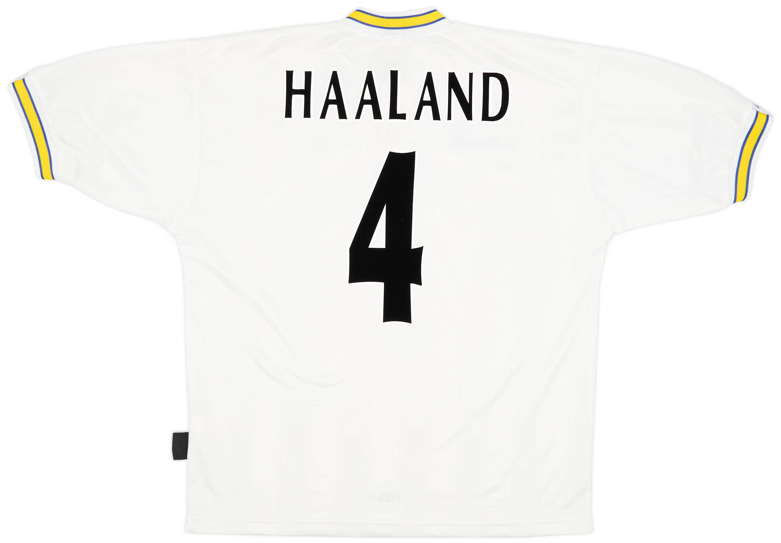 1996-98 Leeds United Home Shirt Haaland #4 - 6/10 - (L)